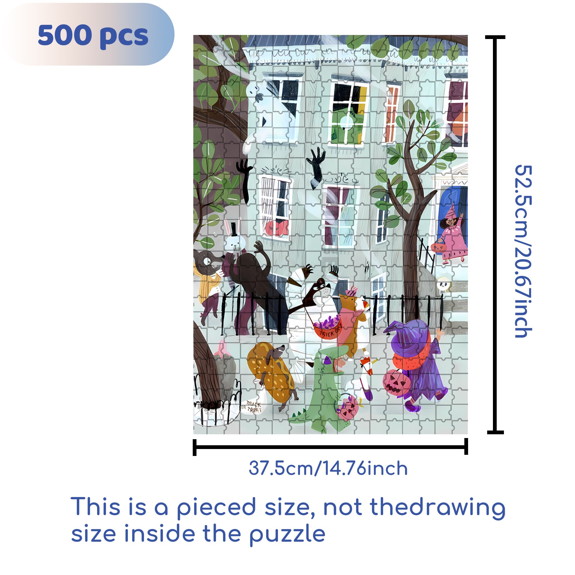 Roar 500pcs/1000pcs Jigsaw Puzzle, Scratch-Resistant, Interactive Family Game & Brain-Boosting DIY Decor, Perfect for Halloween, Christmas & New Year Gifts, Family Puzzle Game