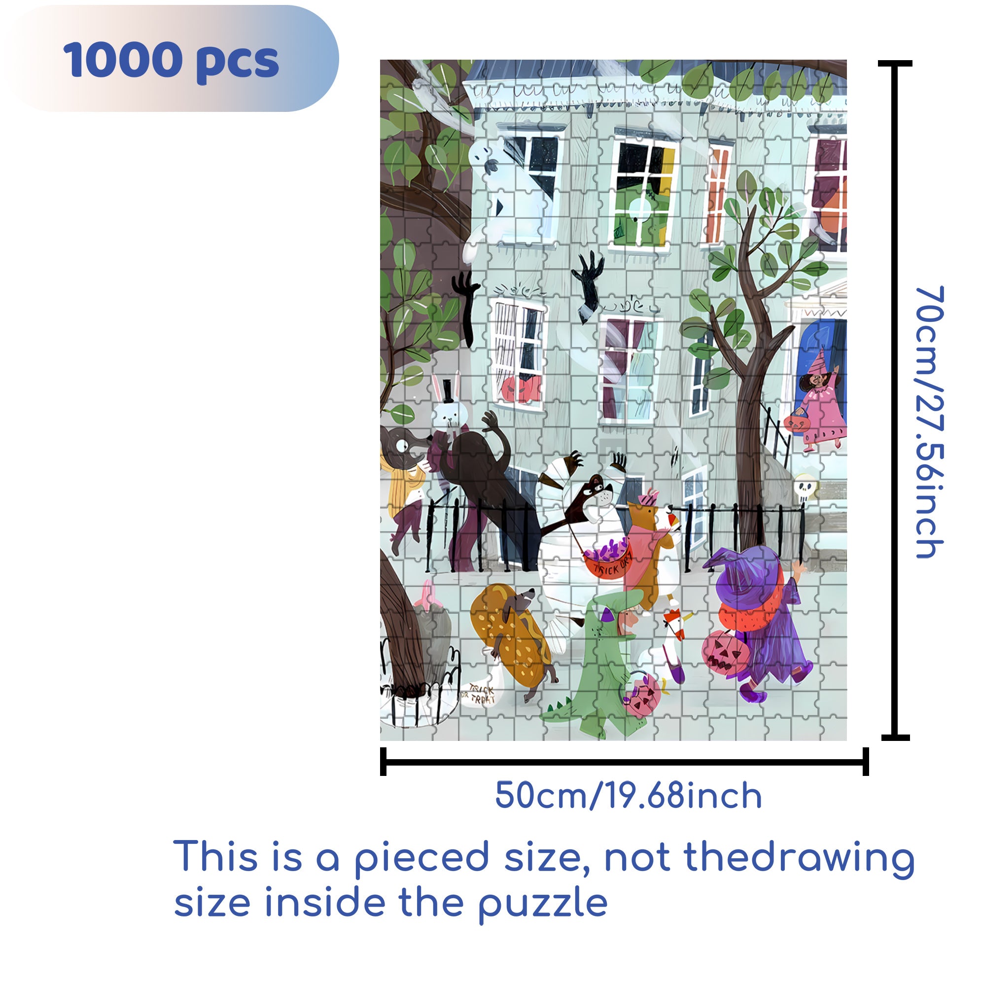 Roar 500pcs/1000pcs Jigsaw Puzzle, Scratch-Resistant, Interactive Family Game & Brain-Boosting DIY Decor, Perfect for Halloween, Christmas & New Year Gifts, Family Puzzle Game