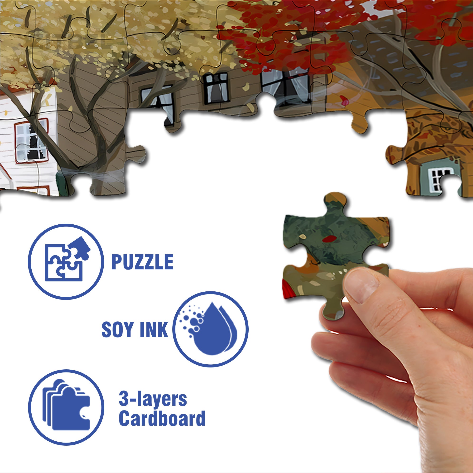Silent Meditation 500pcs/1000pcs Jigsaw Puzzle, Scratch-Resistant, Interactive Family Game & Brain-Boosting DIY Decor, Perfect for Halloween, Christmas & New Year Gifts, Family Puzzle Game