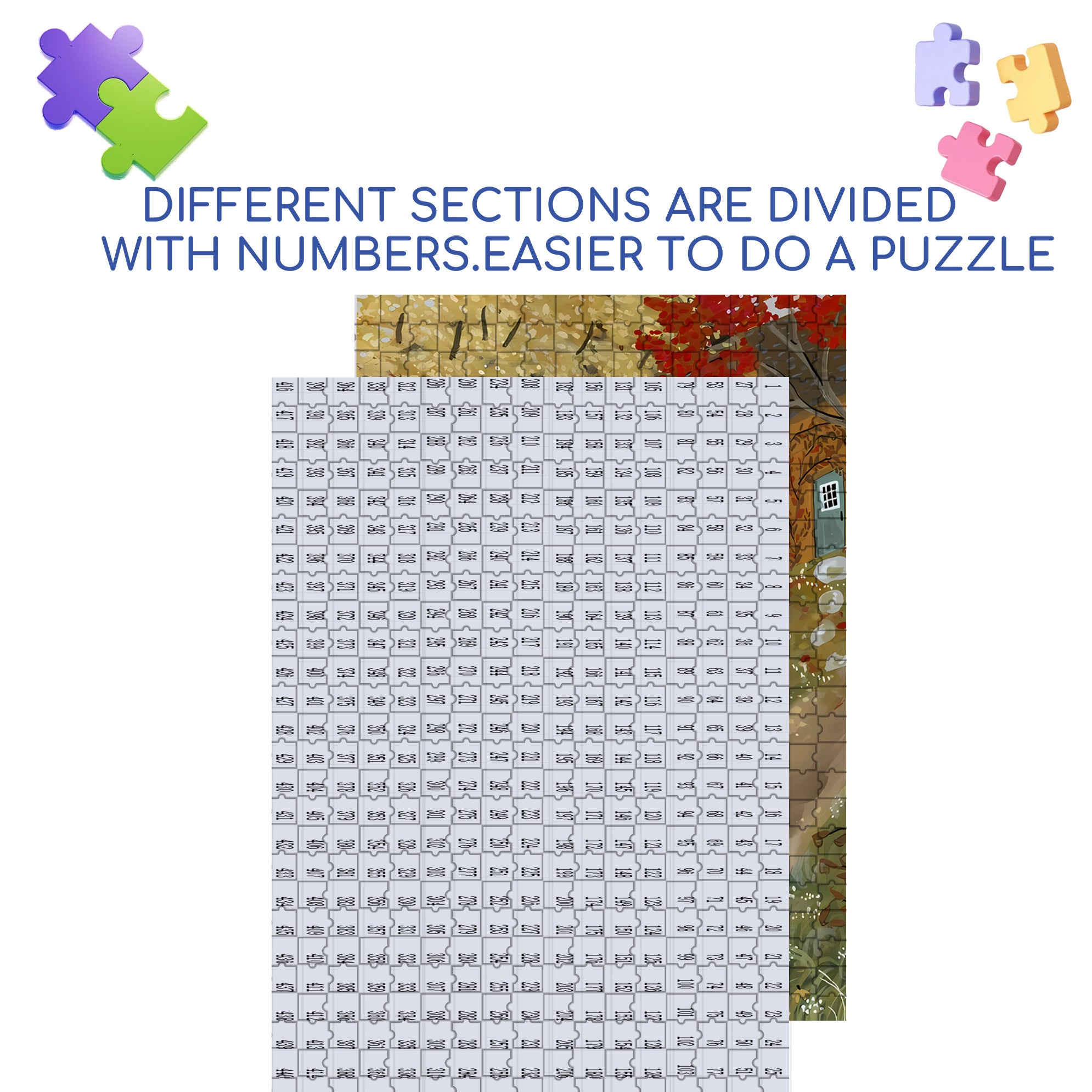 Silent Meditation 500pcs/1000pcs Jigsaw Puzzle, Scratch-Resistant, Interactive Family Game & Brain-Boosting DIY Decor, Perfect for Halloween, Christmas & New Year Gifts, Family Puzzle Game