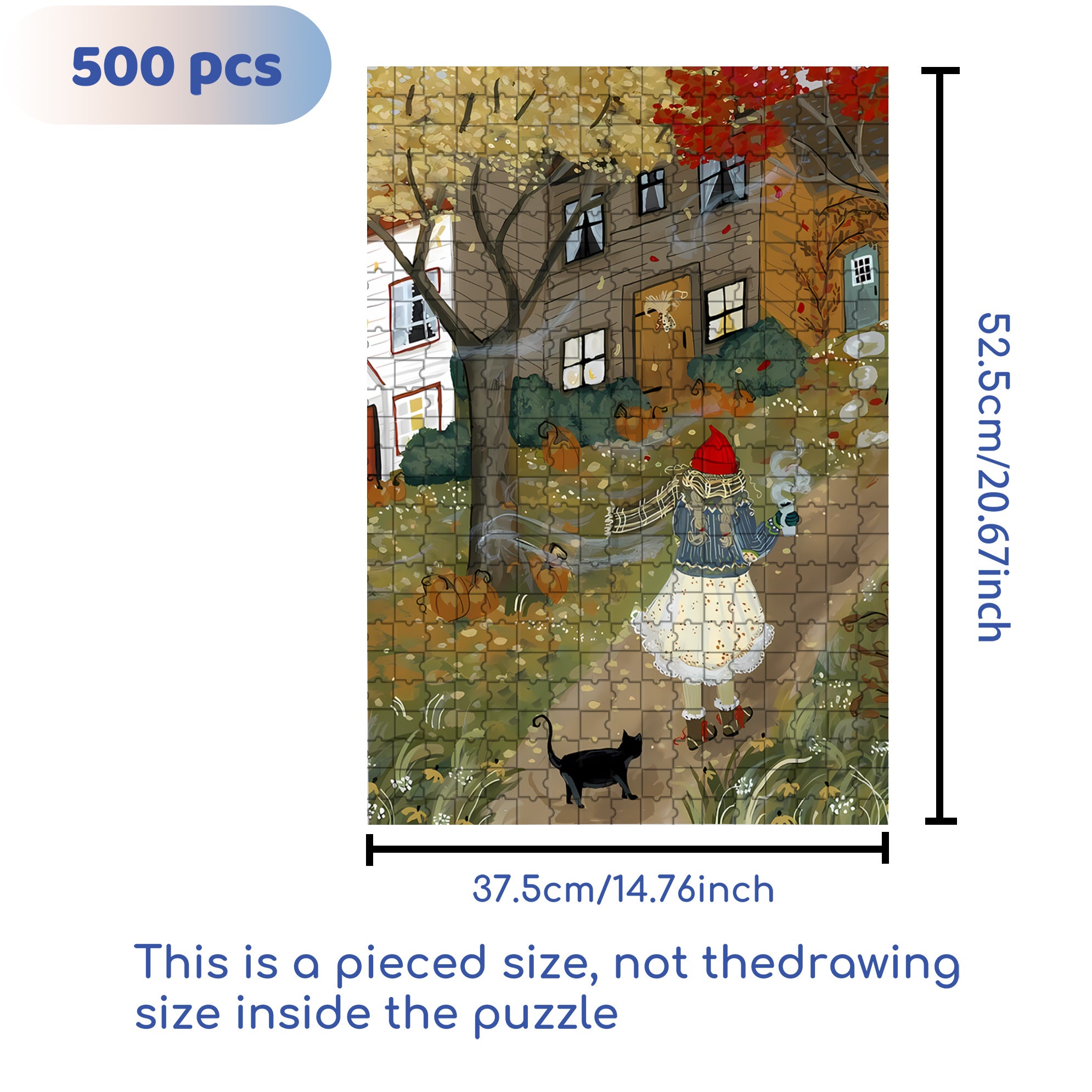 Silent Meditation 500pcs/1000pcs Jigsaw Puzzle, Scratch-Resistant, Interactive Family Game & Brain-Boosting DIY Decor, Perfect for Halloween, Christmas & New Year Gifts, Family Puzzle Game