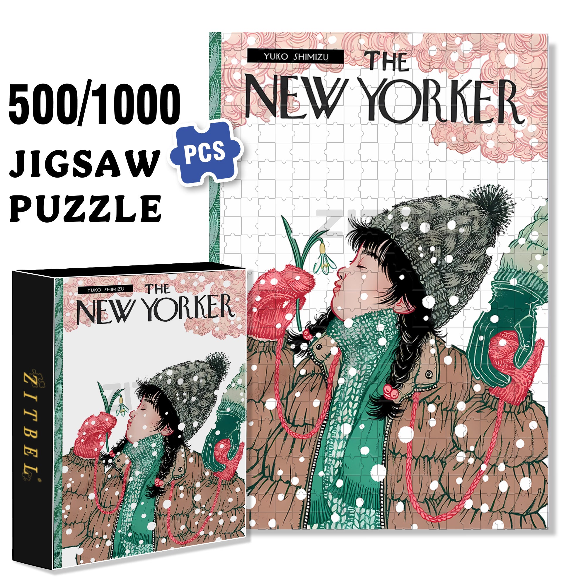 Smell The Flowers 500pcs/1000pcs Jigsaw Puzzle, Scratch-Resistant, Interactive Family Game & Brain-Boosting DIY Decor, Perfect for Halloween, Christmas & New Year Gifts, Family Puzzle Game