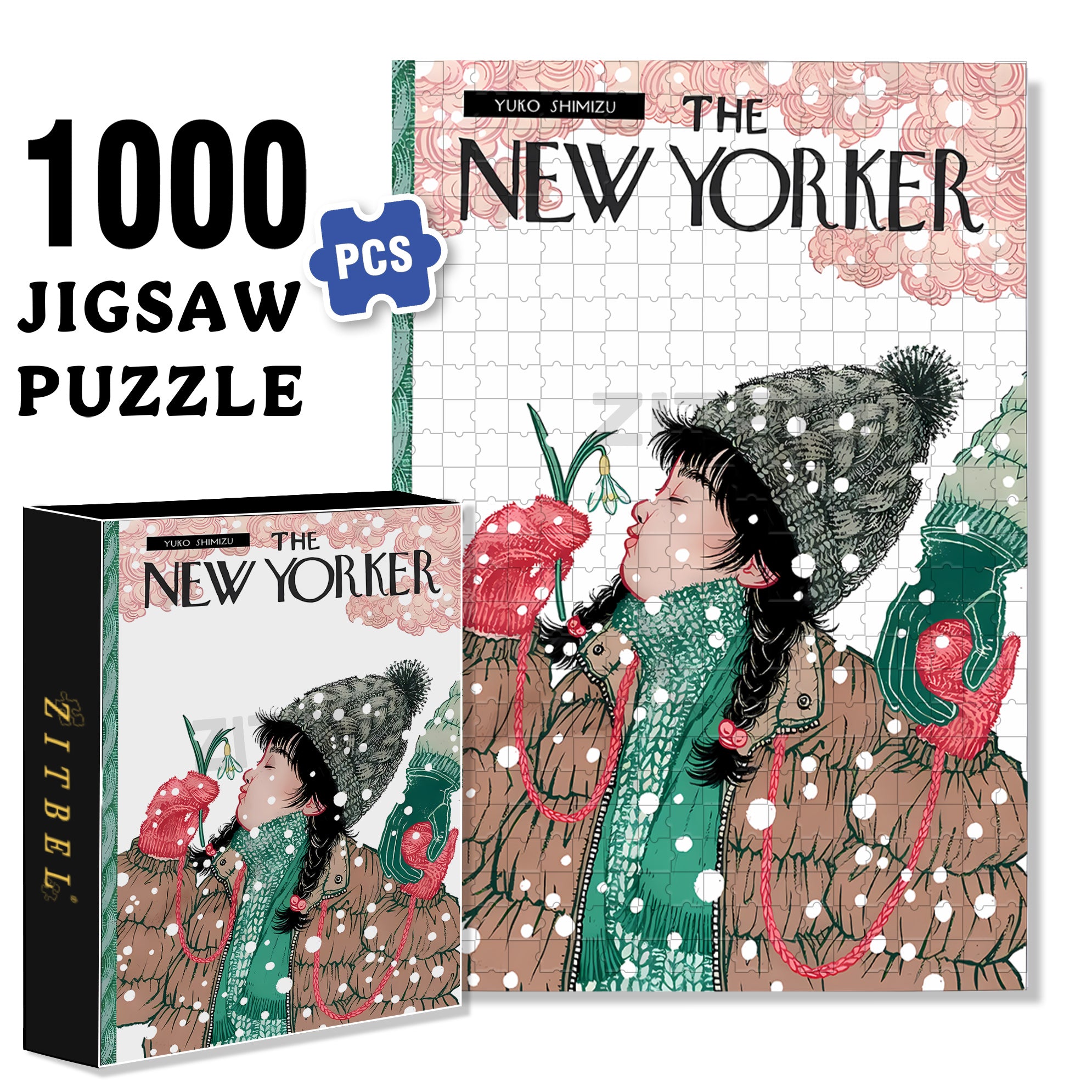 Smell The Flowers 500pcs/1000pcs Jigsaw Puzzle, Scratch-Resistant, Interactive Family Game & Brain-Boosting DIY Decor, Perfect for Halloween, Christmas & New Year Gifts, Family Puzzle Game