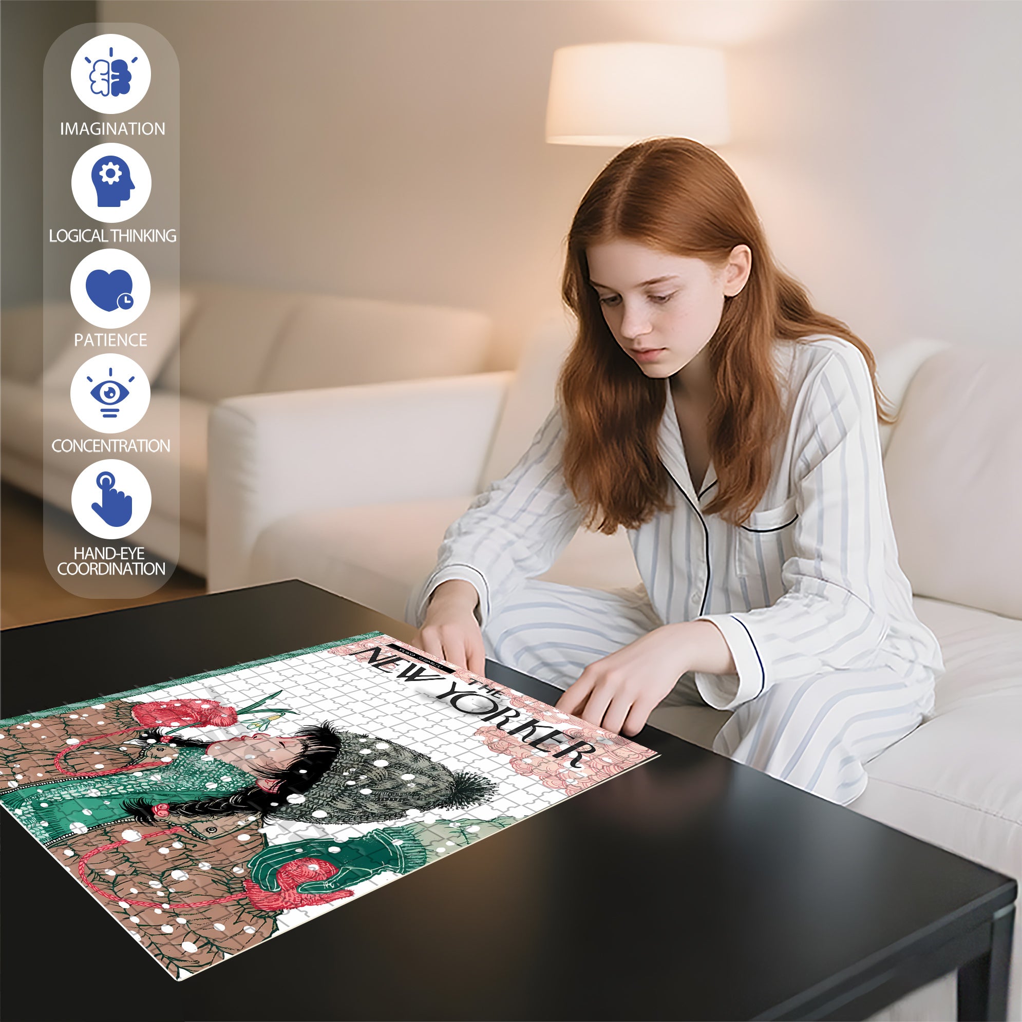 Smell The Flowers 500pcs/1000pcs Jigsaw Puzzle, Scratch-Resistant, Interactive Family Game & Brain-Boosting DIY Decor, Perfect for Halloween, Christmas & New Year Gifts, Family Puzzle Game