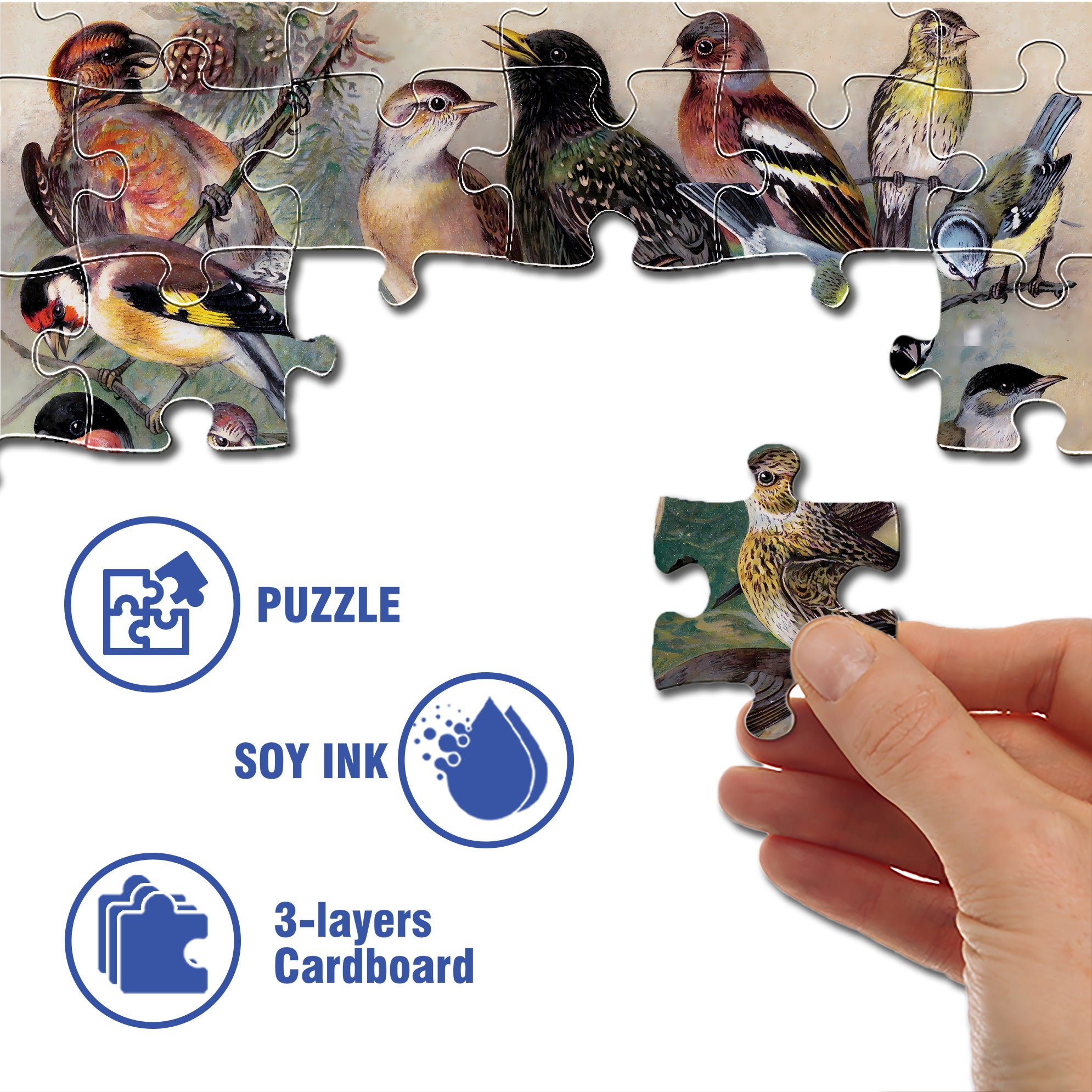 Songbirds 500pcs/1000pcs Jigsaw Puzzle, Scratch-Resistant, Interactive Family Game & Brain-Boosting DIY Decor, Perfect for Halloween, Christmas & New Year Gifts, Family Puzzle Game