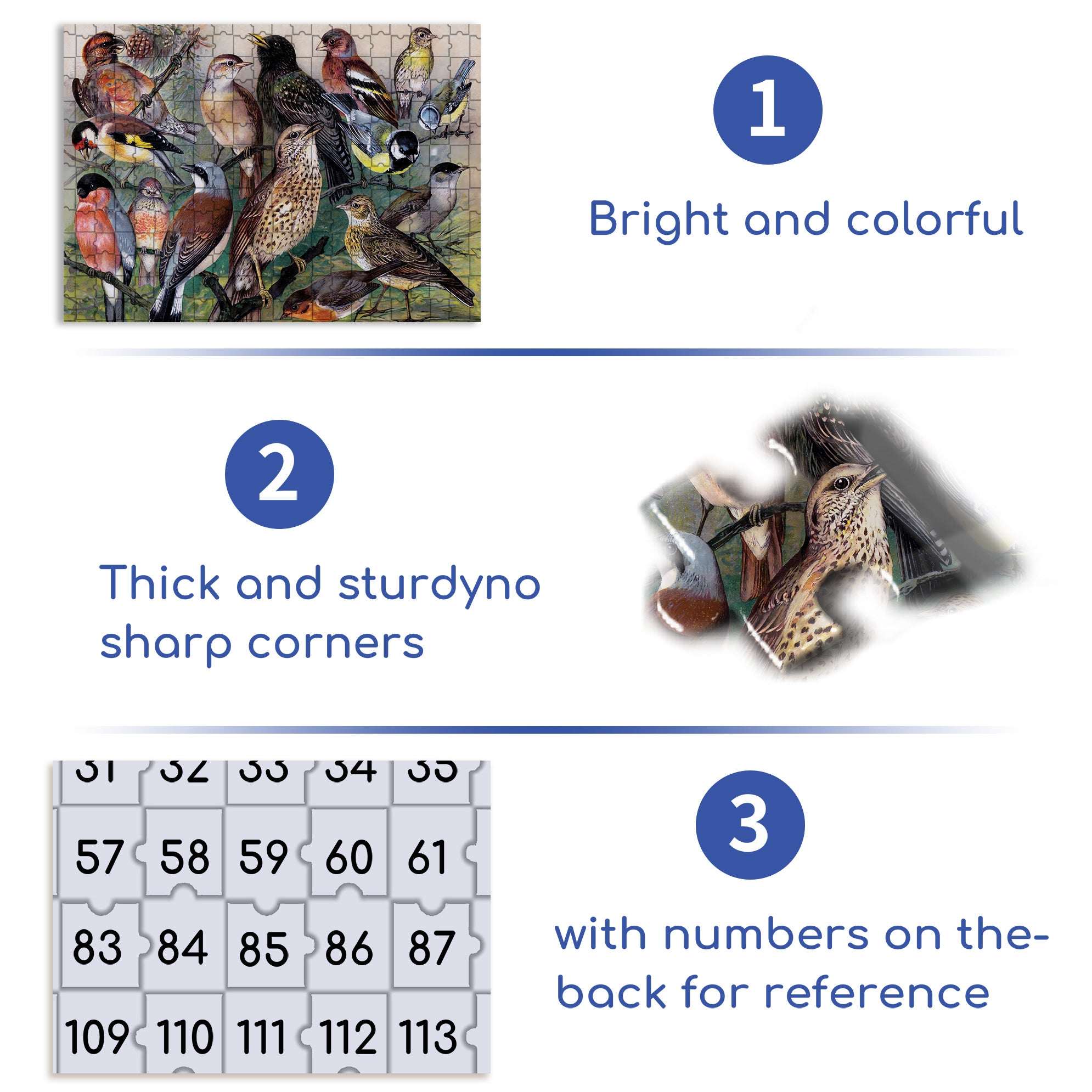 Songbirds 500pcs/1000pcs Jigsaw Puzzle, Scratch-Resistant, Interactive Family Game & Brain-Boosting DIY Decor, Perfect for Halloween, Christmas & New Year Gifts, Family Puzzle Game