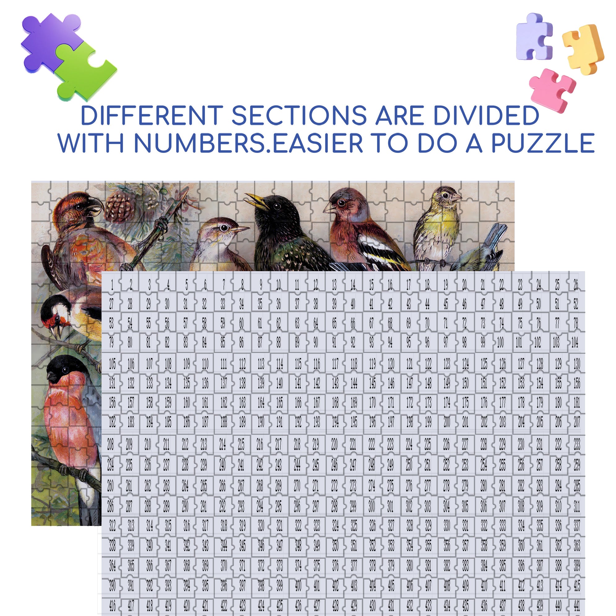Songbirds 500pcs/1000pcs Jigsaw Puzzle, Scratch-Resistant, Interactive Family Game & Brain-Boosting DIY Decor, Perfect for Halloween, Christmas & New Year Gifts, Family Puzzle Game