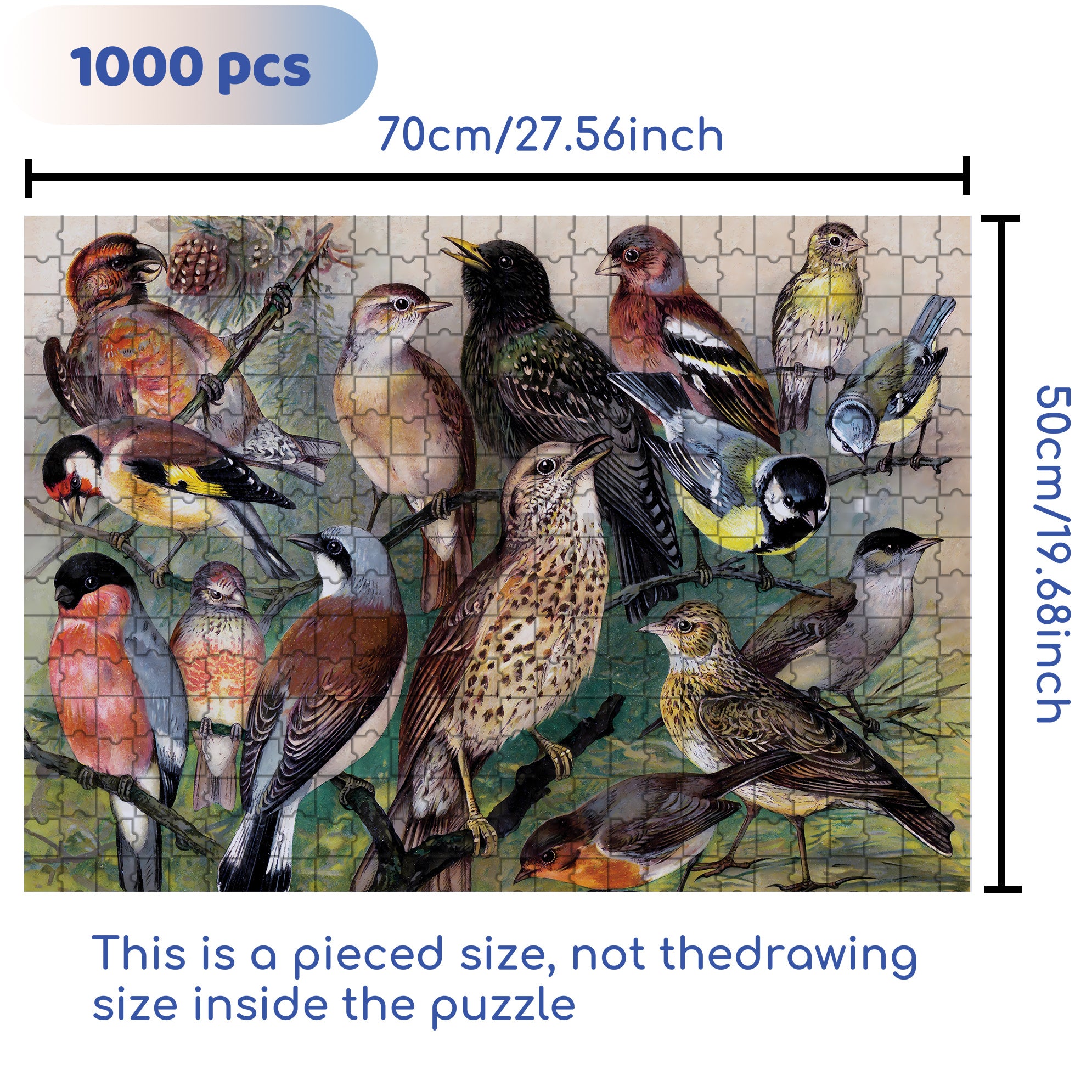 Songbirds 500pcs/1000pcs Jigsaw Puzzle, Scratch-Resistant, Interactive Family Game & Brain-Boosting DIY Decor, Perfect for Halloween, Christmas & New Year Gifts, Family Puzzle Game