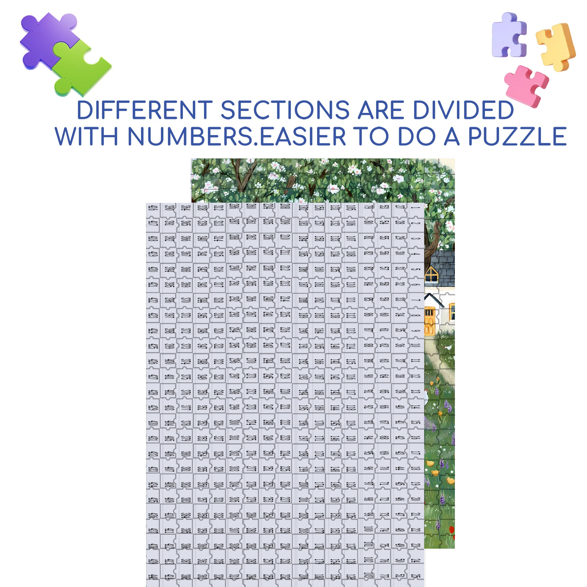 Spring Mornings 500pcs/1000pcs Jigsaw Puzzle, Scratch-Resistant, Interactive Family Game & Brain-Boosting DIY Decor, Perfect for Halloween, Christmas & New Year Gifts, Family Puzzle Game