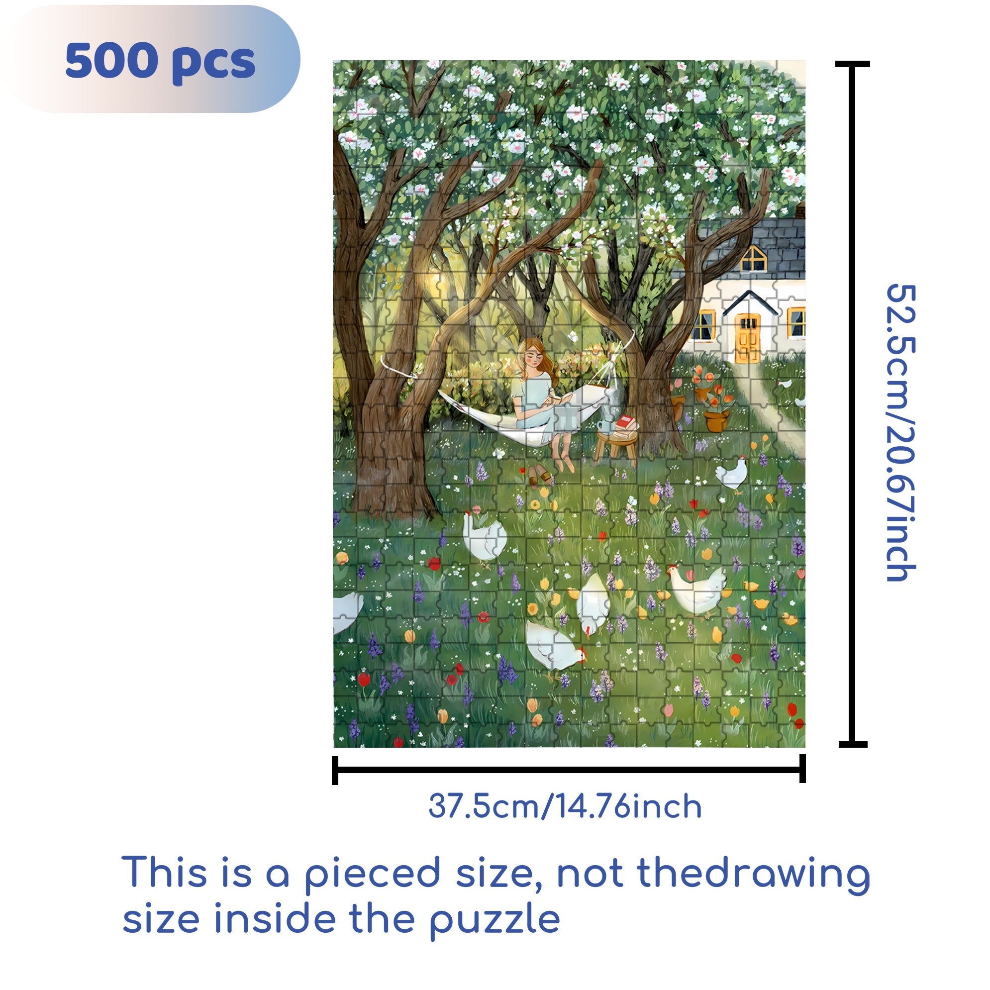 Spring Mornings 500pcs/1000pcs Jigsaw Puzzle, Scratch-Resistant, Interactive Family Game & Brain-Boosting DIY Decor, Perfect for Halloween, Christmas & New Year Gifts, Family Puzzle Game