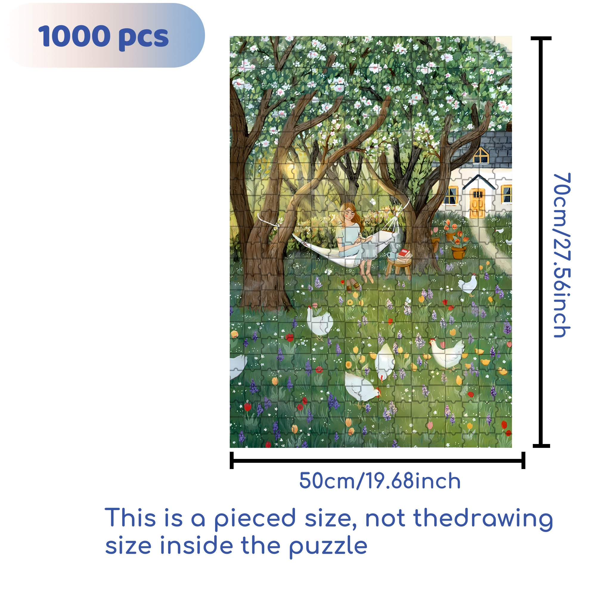Spring Mornings 500pcs/1000pcs Jigsaw Puzzle, Scratch-Resistant, Interactive Family Game & Brain-Boosting DIY Decor, Perfect for Halloween, Christmas & New Year Gifts, Family Puzzle Game
