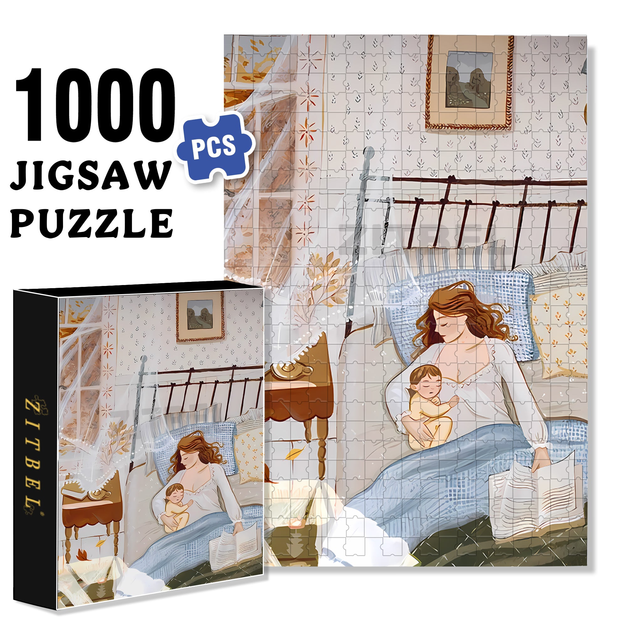 Sweet Dreams 500pcs/1000pcs Jigsaw Puzzle, Scratch-Resistant, Interactive Family Game & Brain-Boosting DIY Decor, Perfect for Halloween, Christmas & New Year Gifts, Family Puzzle Game