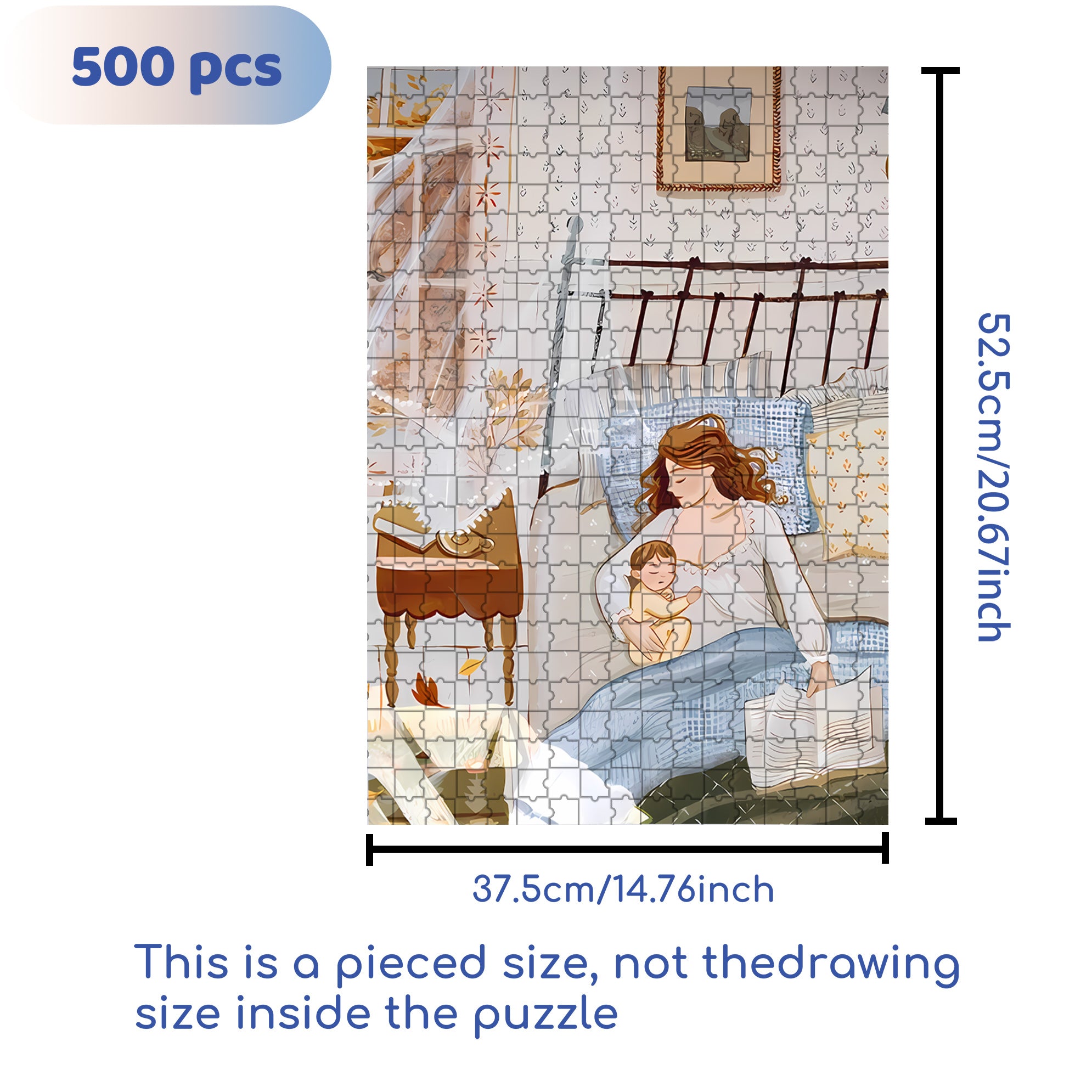 Sweet Dreams 500pcs/1000pcs Jigsaw Puzzle, Scratch-Resistant, Interactive Family Game & Brain-Boosting DIY Decor, Perfect for Halloween, Christmas & New Year Gifts, Family Puzzle Game