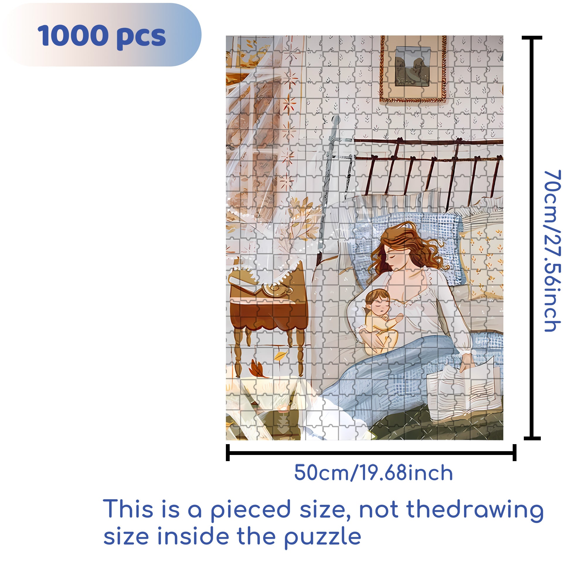 Sweet Dreams 500pcs/1000pcs Jigsaw Puzzle, Scratch-Resistant, Interactive Family Game & Brain-Boosting DIY Decor, Perfect for Halloween, Christmas & New Year Gifts, Family Puzzle Game