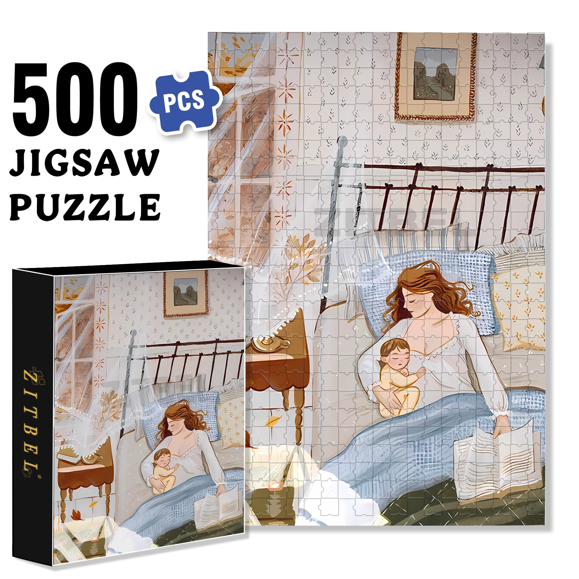 Sweet Dreams 500pcs/1000pcs Jigsaw Puzzle, Scratch-Resistant, Interactive Family Game & Brain-Boosting DIY Decor, Perfect for Halloween, Christmas & New Year Gifts, Family Puzzle Game