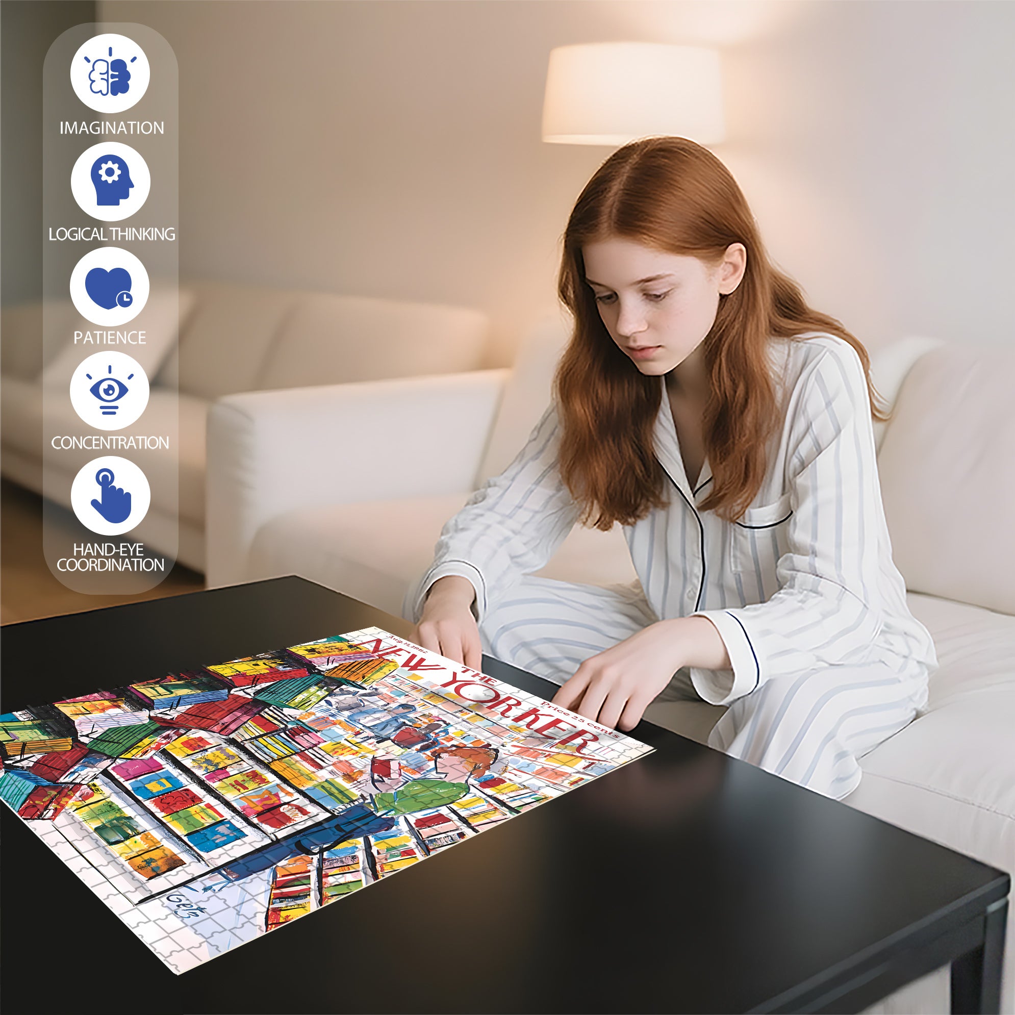 The Bookstore 500pcs/1000pcs Jigsaw Puzzle, Scratch-Resistant, Interactive Family Game & Brain-Boosting DIY Decor, Perfect for Halloween, Christmas & New Year Gifts, Family Puzzle Game