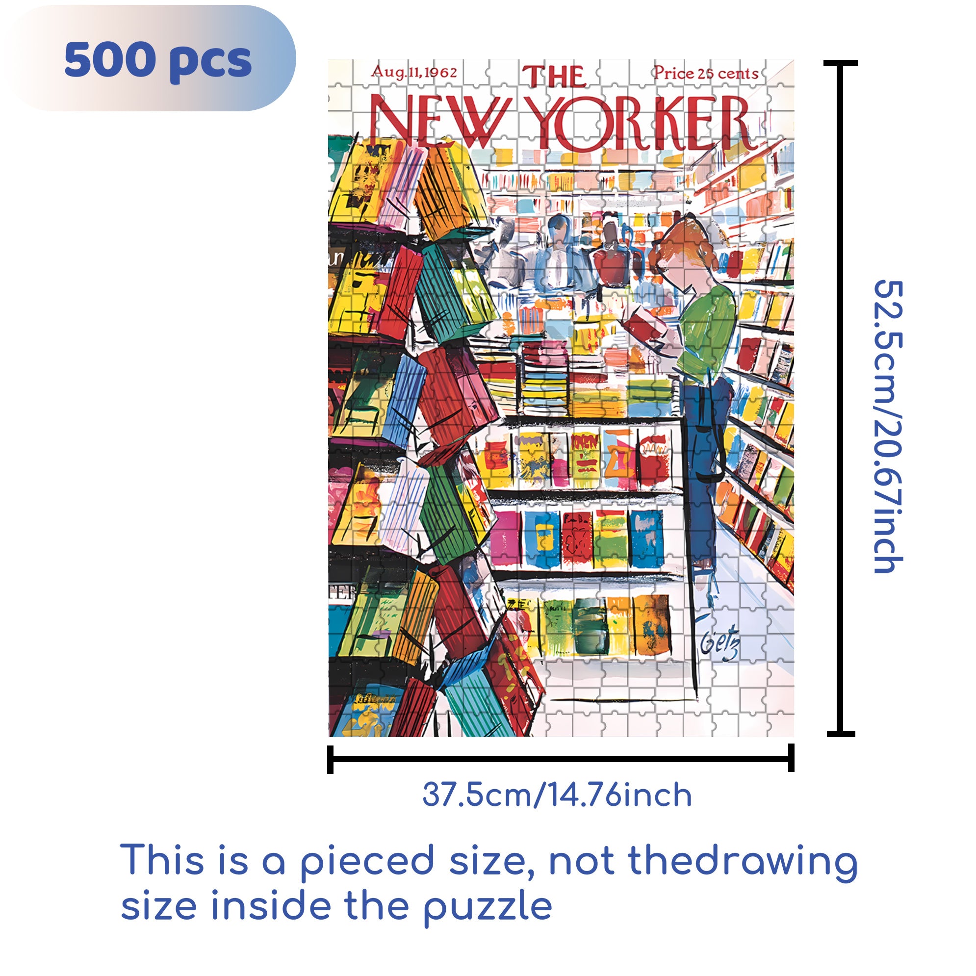 The Bookstore 500pcs/1000pcs Jigsaw Puzzle, Scratch-Resistant, Interactive Family Game & Brain-Boosting DIY Decor, Perfect for Halloween, Christmas & New Year Gifts, Family Puzzle Game
