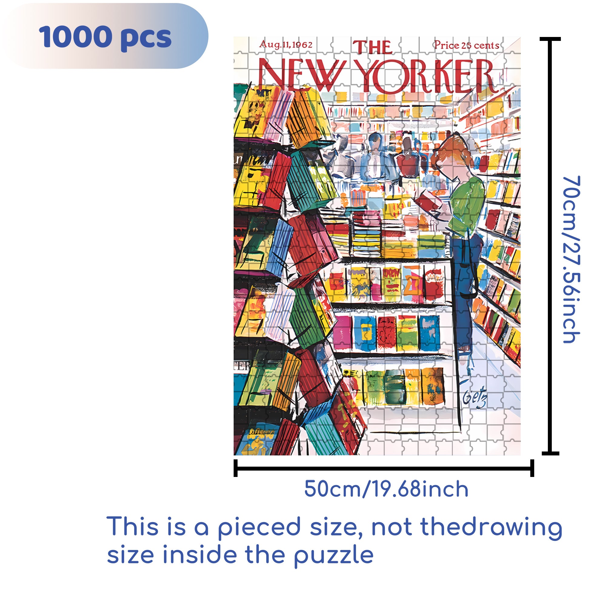 The Bookstore 500pcs/1000pcs Jigsaw Puzzle, Scratch-Resistant, Interactive Family Game & Brain-Boosting DIY Decor, Perfect for Halloween, Christmas & New Year Gifts, Family Puzzle Game