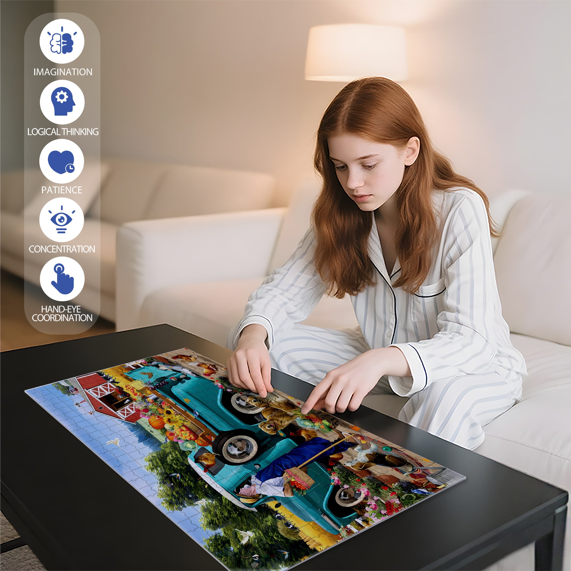 Uncle Jonny's Harvest Time 500pcs/1000pcs Jigsaw Puzzle, Scratch-Resistant, Interactive Family Game & Brain-Boosting DIY Decor, Perfect for Halloween, Christmas & New Year Gifts, Family Puzzle Game
