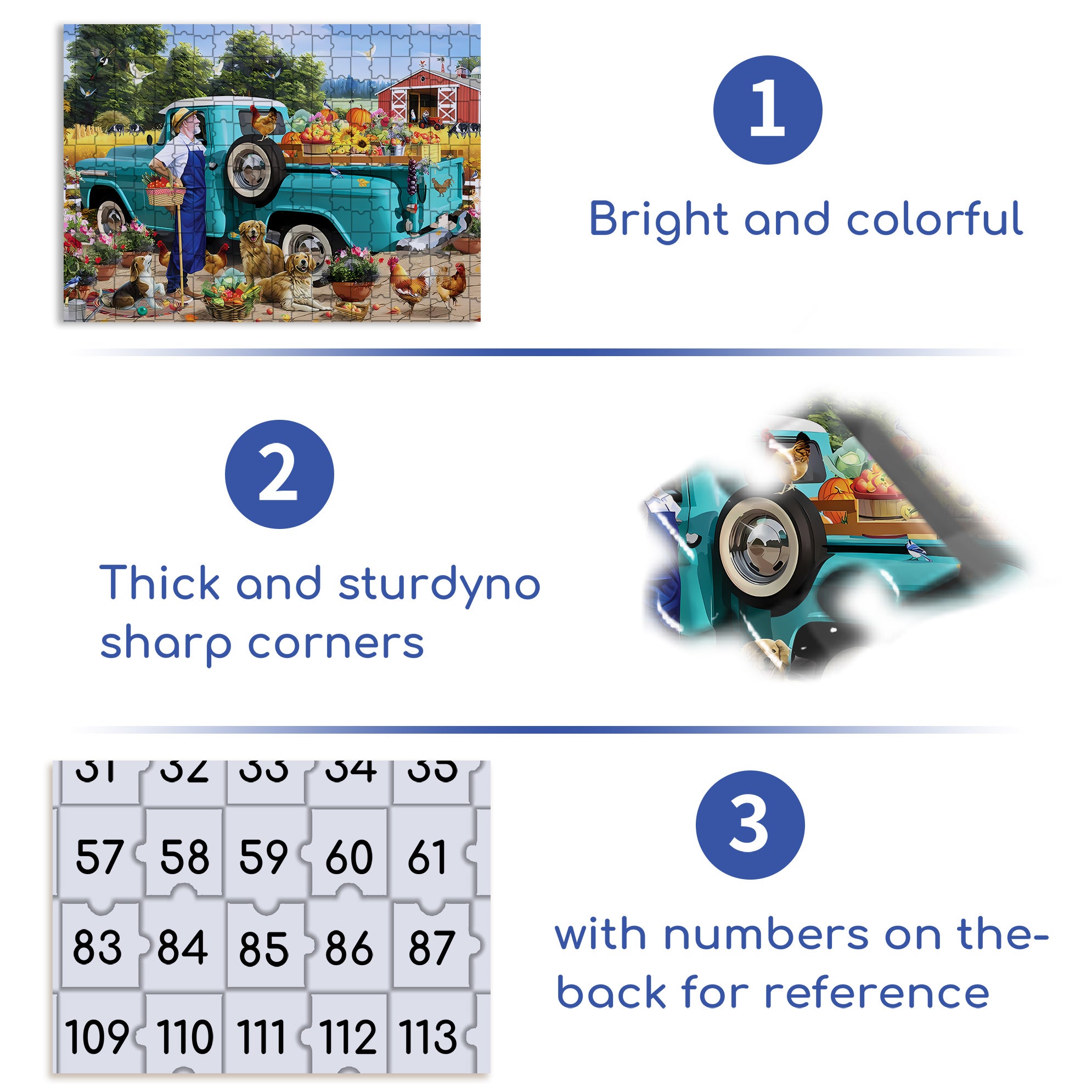 Uncle Jonny's Harvest Time 500pcs/1000pcs Jigsaw Puzzle, Scratch-Resistant, Interactive Family Game & Brain-Boosting DIY Decor, Perfect for Halloween, Christmas & New Year Gifts, Family Puzzle Game