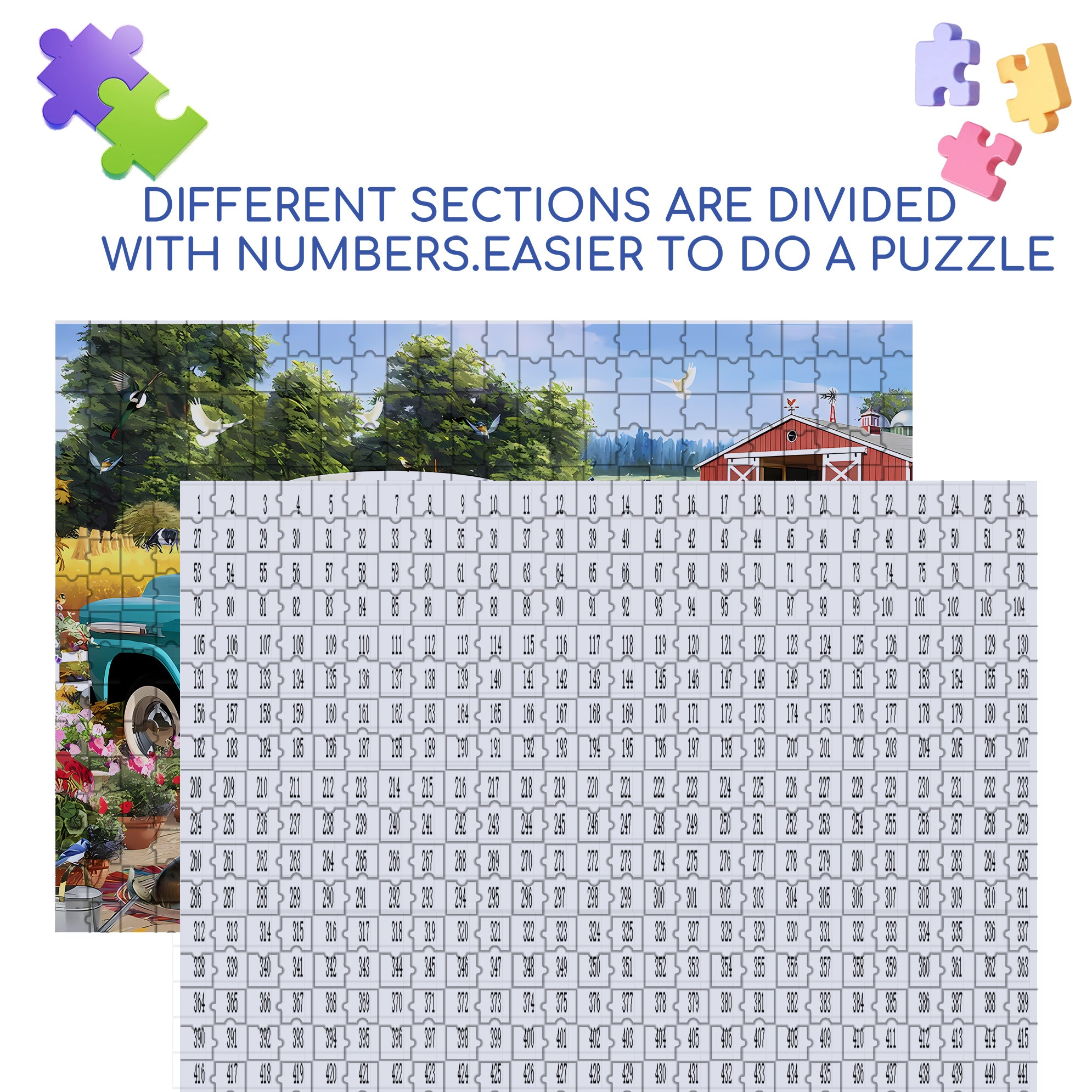 Uncle Jonny's Harvest Time 500pcs/1000pcs Jigsaw Puzzle, Scratch-Resistant, Interactive Family Game & Brain-Boosting DIY Decor, Perfect for Halloween, Christmas & New Year Gifts, Family Puzzle Game