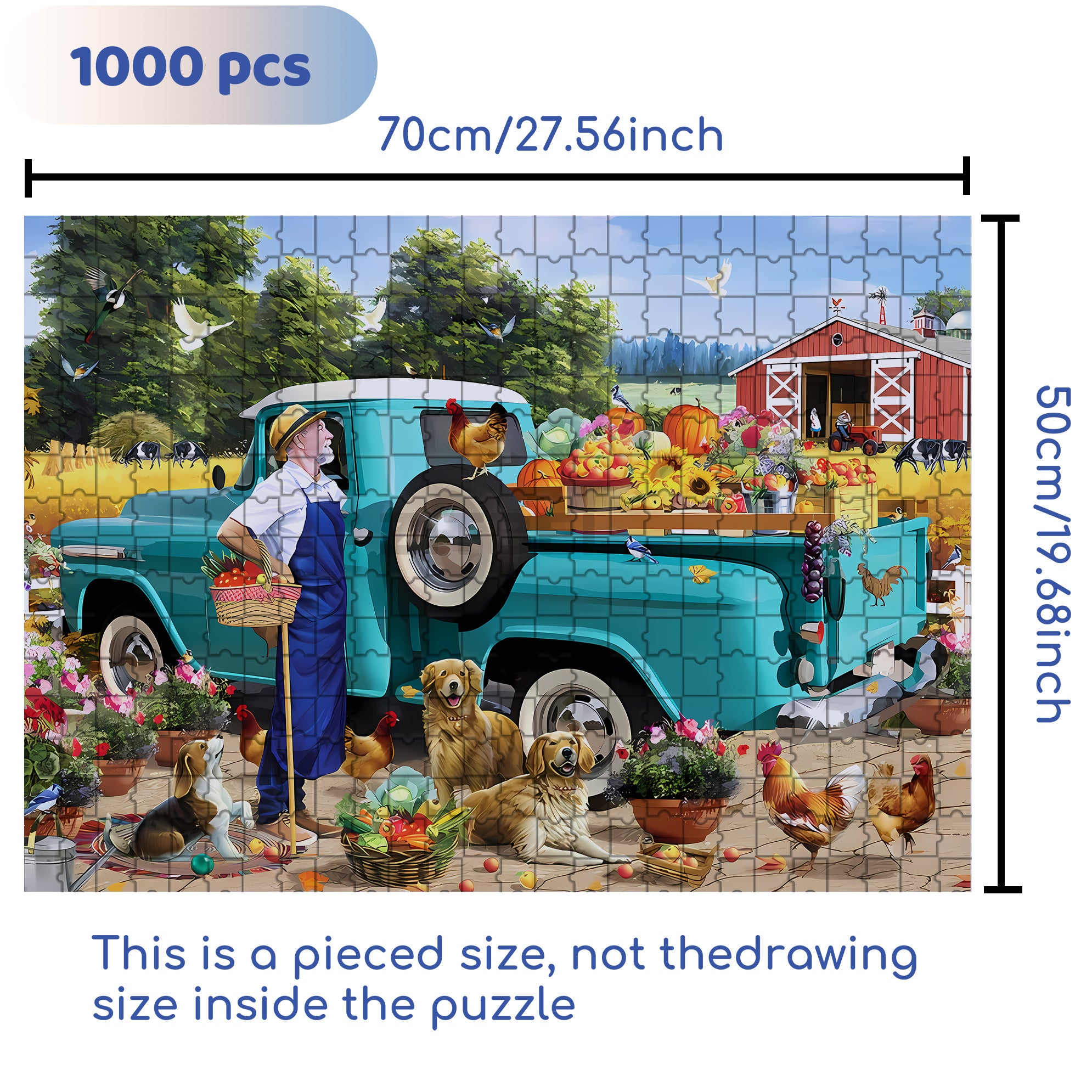 Uncle Jonny's Harvest Time 500pcs/1000pcs Jigsaw Puzzle, Scratch-Resistant, Interactive Family Game & Brain-Boosting DIY Decor, Perfect for Halloween, Christmas & New Year Gifts, Family Puzzle Game