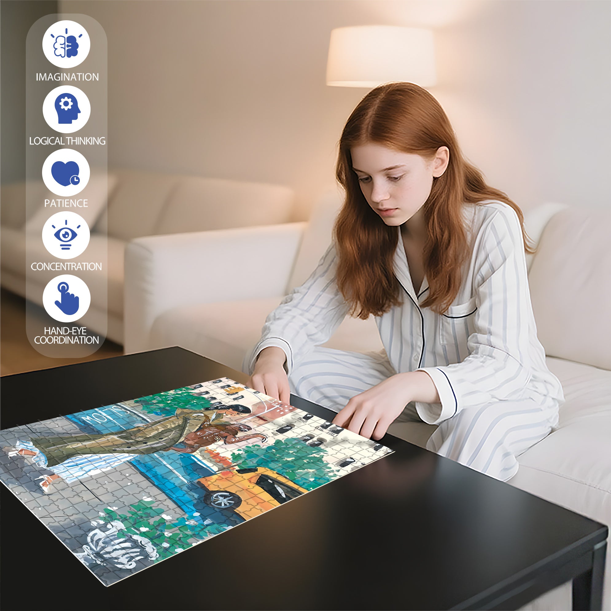 Urban Sloth 500pcs/1000pcs Jigsaw Puzzle, Scratch-Resistant, Interactive Family Game & Brain-Boosting DIY Decor, Perfect for Halloween, Christmas & New Year Gifts, Family Puzzle Game