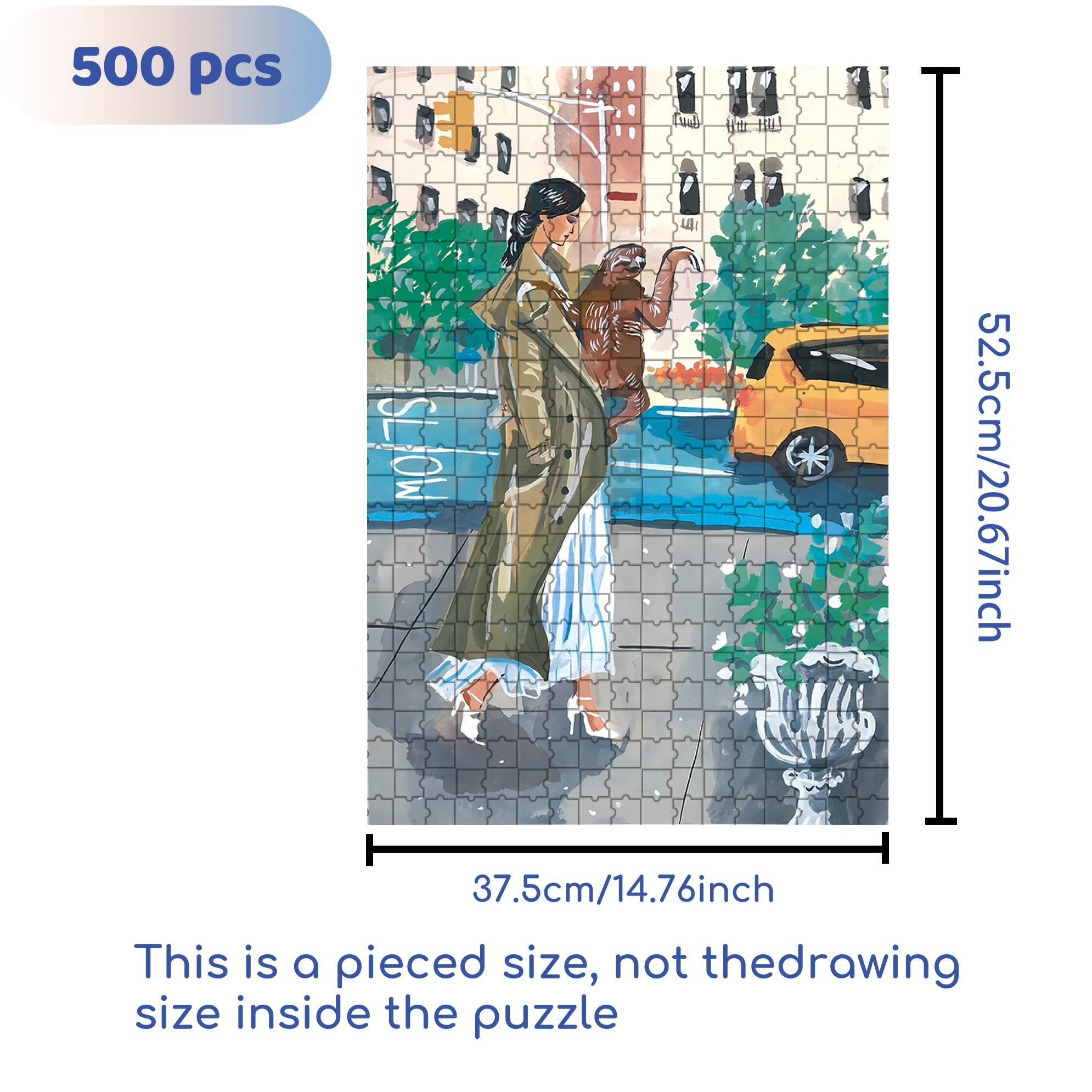 Urban Sloth 500pcs/1000pcs Jigsaw Puzzle, Scratch-Resistant, Interactive Family Game & Brain-Boosting DIY Decor, Perfect for Halloween, Christmas & New Year Gifts, Family Puzzle Game