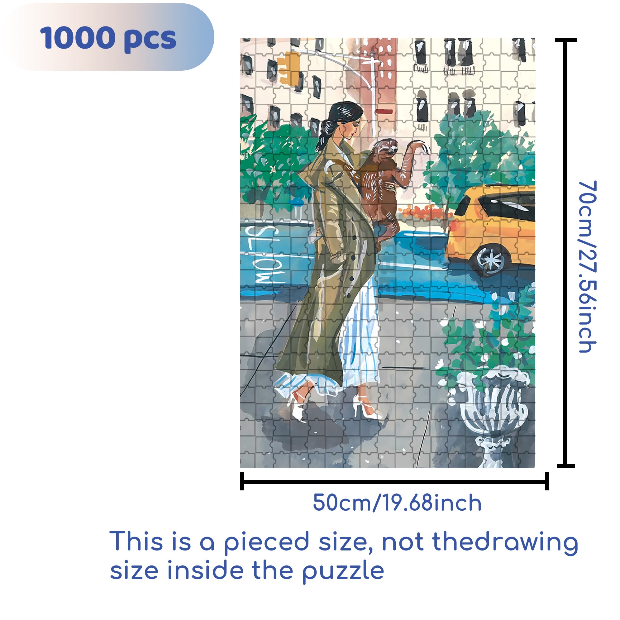 Urban Sloth 500pcs/1000pcs Jigsaw Puzzle, Scratch-Resistant, Interactive Family Game & Brain-Boosting DIY Decor, Perfect for Halloween, Christmas & New Year Gifts, Family Puzzle Game