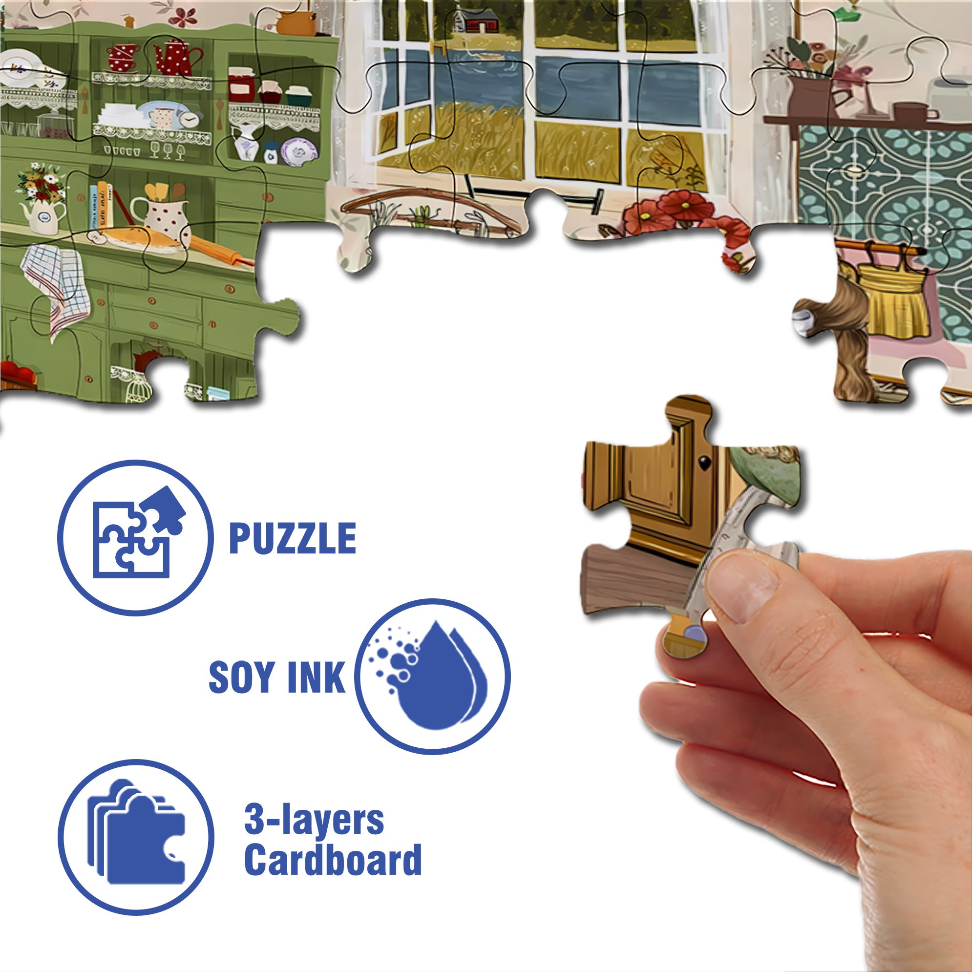 Winter Cozy Homedecor 500pcs/1000pcs Jigsaw Puzzle, Scratch-Resistant, Interactive Family Game & Brain-Boosting DIY Decor, Perfect for Halloween, Christmas & New Year Gifts, Family Puzzle Game