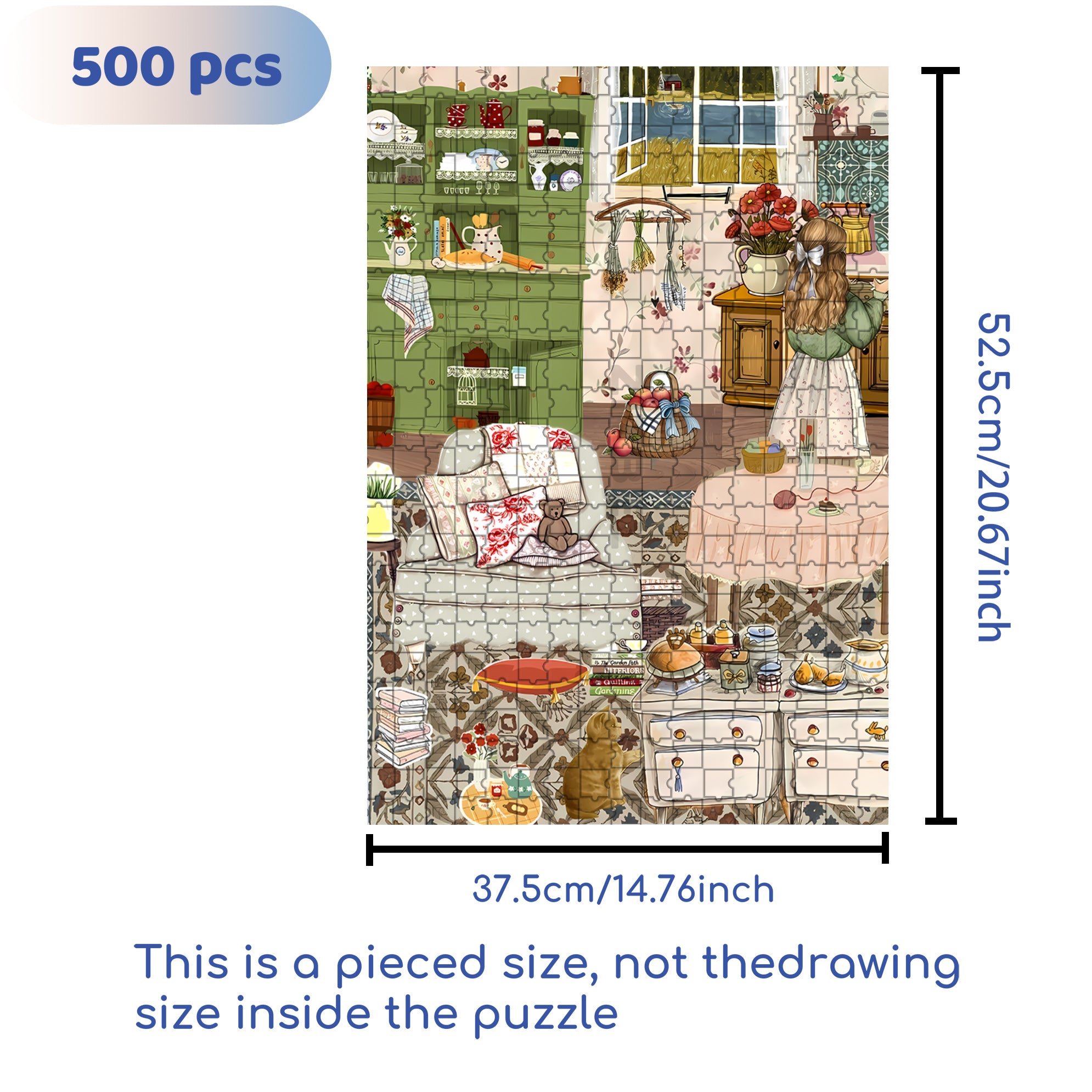 Winter Cozy Homedecor 500pcs/1000pcs Jigsaw Puzzle, Scratch-Resistant, Interactive Family Game & Brain-Boosting DIY Decor, Perfect for Halloween, Christmas & New Year Gifts, Family Puzzle Game