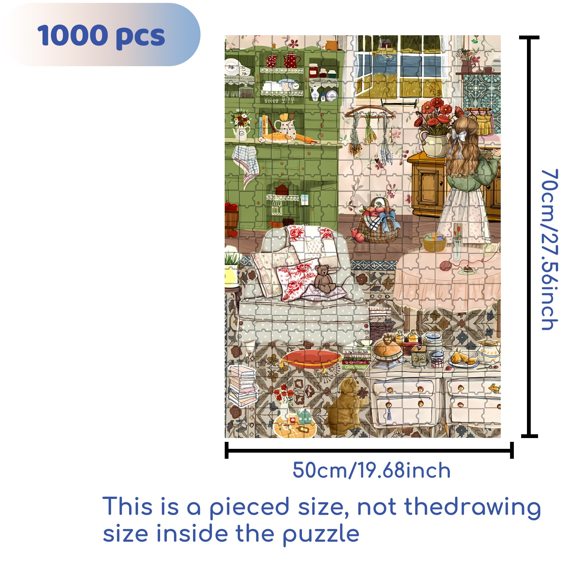 Winter Cozy Homedecor 500pcs/1000pcs Jigsaw Puzzle, Scratch-Resistant, Interactive Family Game & Brain-Boosting DIY Decor, Perfect for Halloween, Christmas & New Year Gifts, Family Puzzle Game