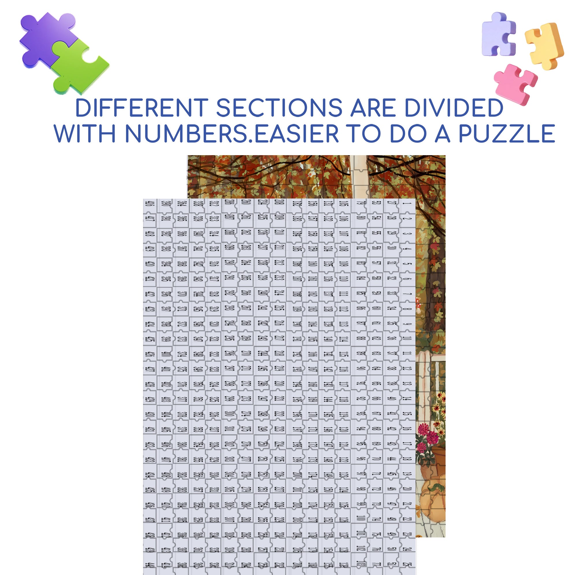Woodland 500pcs/1000pcs Jigsaw Puzzle, Scratch-Resistant, Interactive Family Game & Brain-Boosting DIY Decor, Perfect for Halloween, Christmas & New Year Gifts, Family Puzzle Game