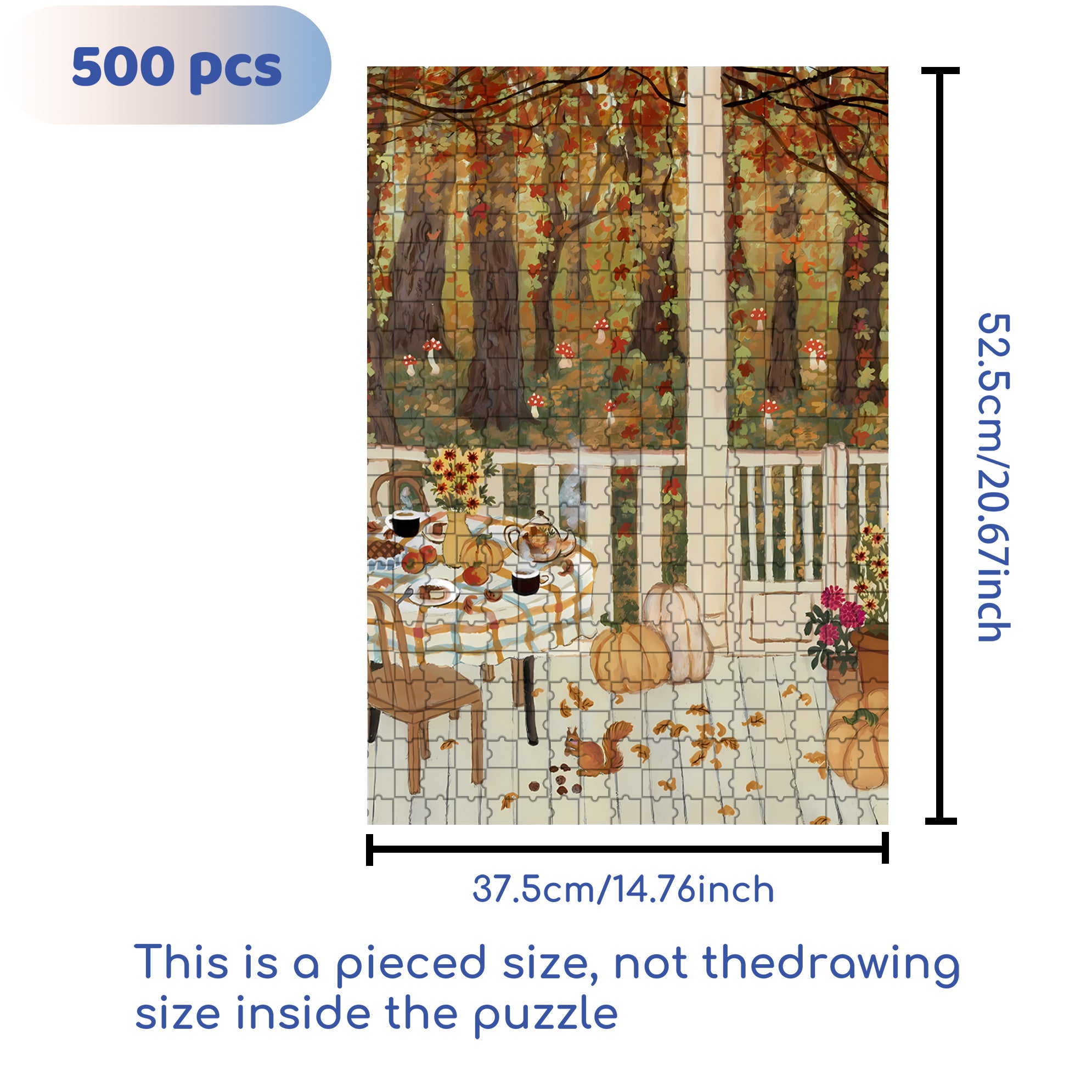 Woodland 500pcs/1000pcs Jigsaw Puzzle, Scratch-Resistant, Interactive Family Game & Brain-Boosting DIY Decor, Perfect for Halloween, Christmas & New Year Gifts, Family Puzzle Game