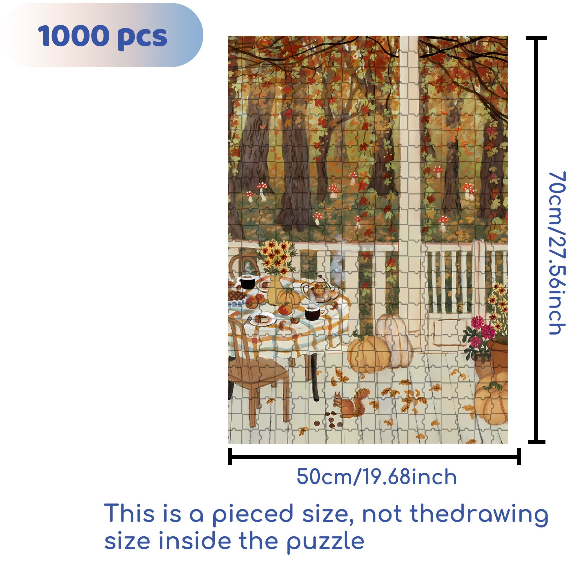 Woodland 500pcs/1000pcs Jigsaw Puzzle, Scratch-Resistant, Interactive Family Game & Brain-Boosting DIY Decor, Perfect for Halloween, Christmas & New Year Gifts, Family Puzzle Game