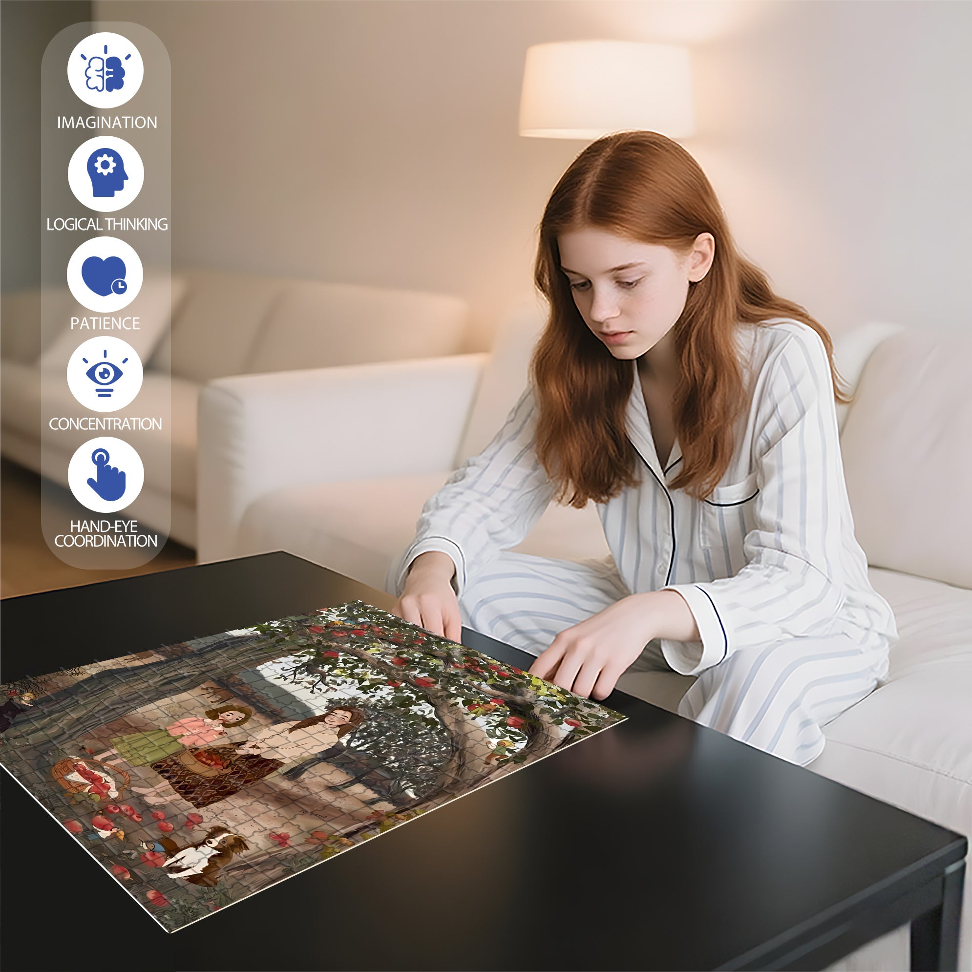 Yummy 500pcs/1000pcs Jigsaw Puzzle, Scratch-Resistant, Interactive Family Game & Brain-Boosting DIY Decor, Perfect for Halloween, Christmas & New Year Gifts, Family Puzzle Game