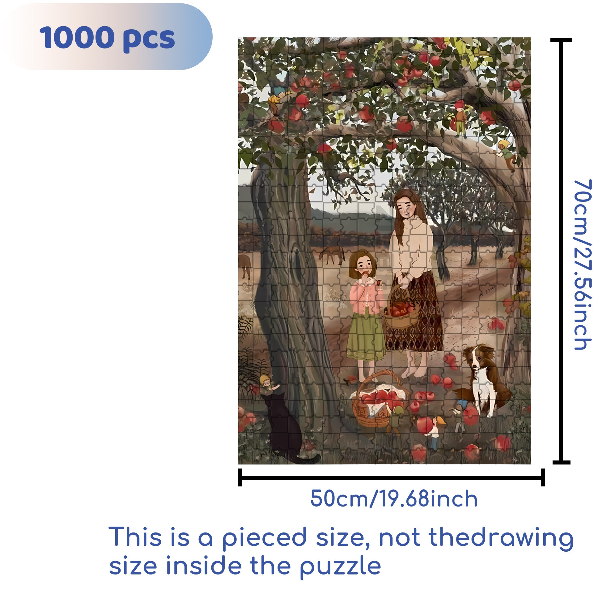 Yummy 500pcs/1000pcs Jigsaw Puzzle, Scratch-Resistant, Interactive Family Game & Brain-Boosting DIY Decor, Perfect for Halloween, Christmas & New Year Gifts, Family Puzzle Game