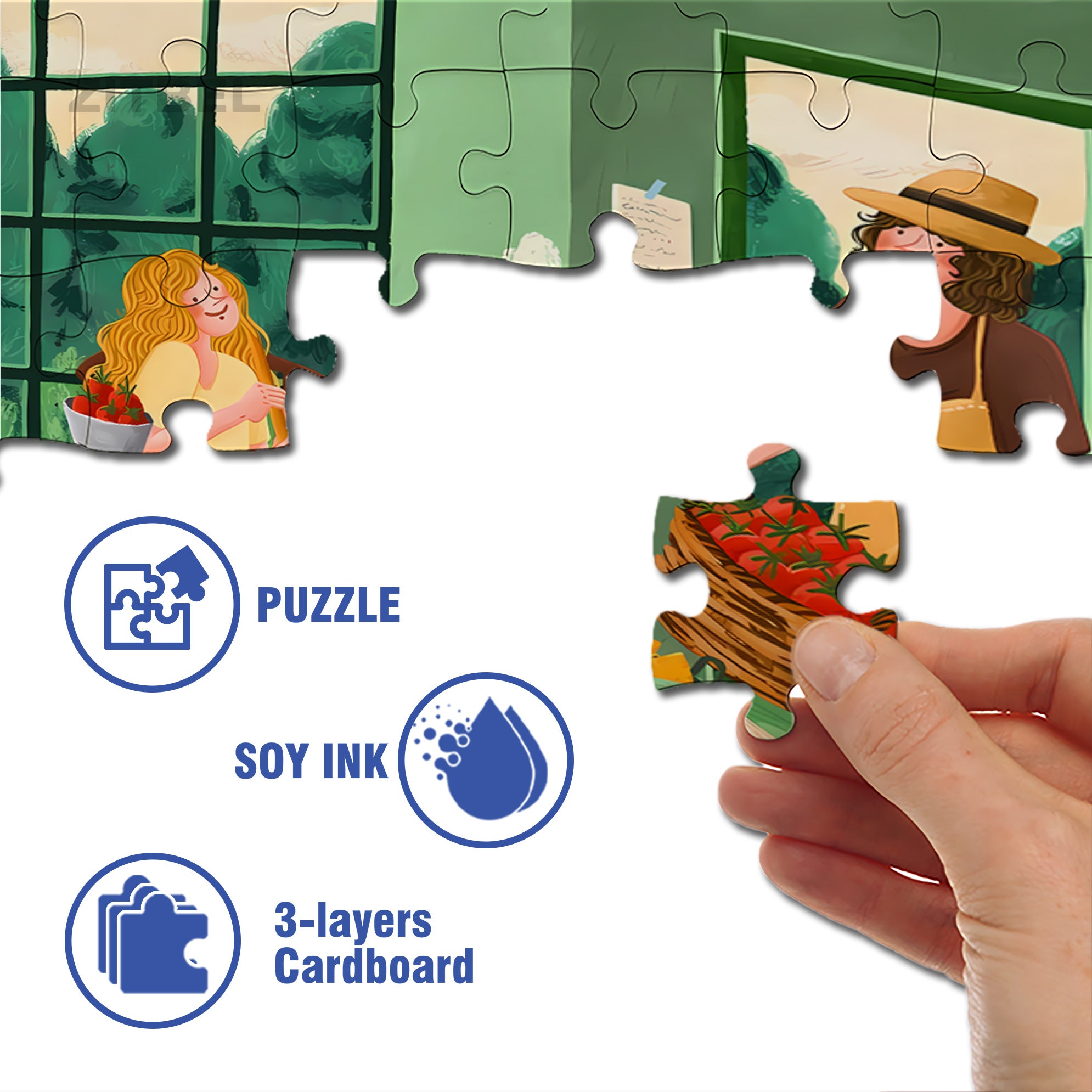 A Bumper Tomato Harvest 500pcs/1000pcs Jigsaw Puzzle, Scratch-Resistant, Interactive Family Game & Brain-Boosting DIY Decor, Perfect for Halloween, Christmas & New Year Gifts, Family Puzzle Game