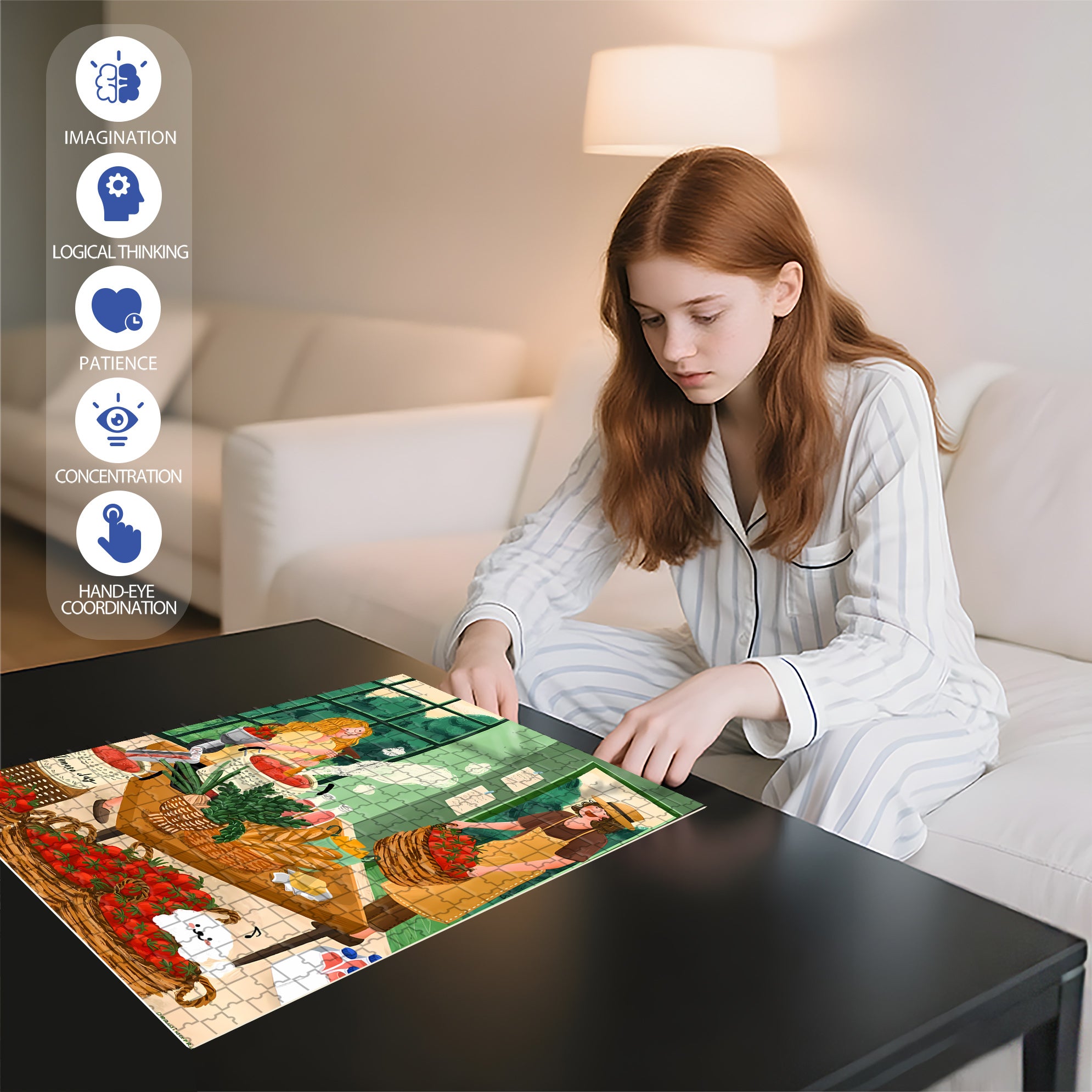 A Bumper Tomato Harvest 500pcs/1000pcs Jigsaw Puzzle, Scratch-Resistant, Interactive Family Game & Brain-Boosting DIY Decor, Perfect for Halloween, Christmas & New Year Gifts, Family Puzzle Game