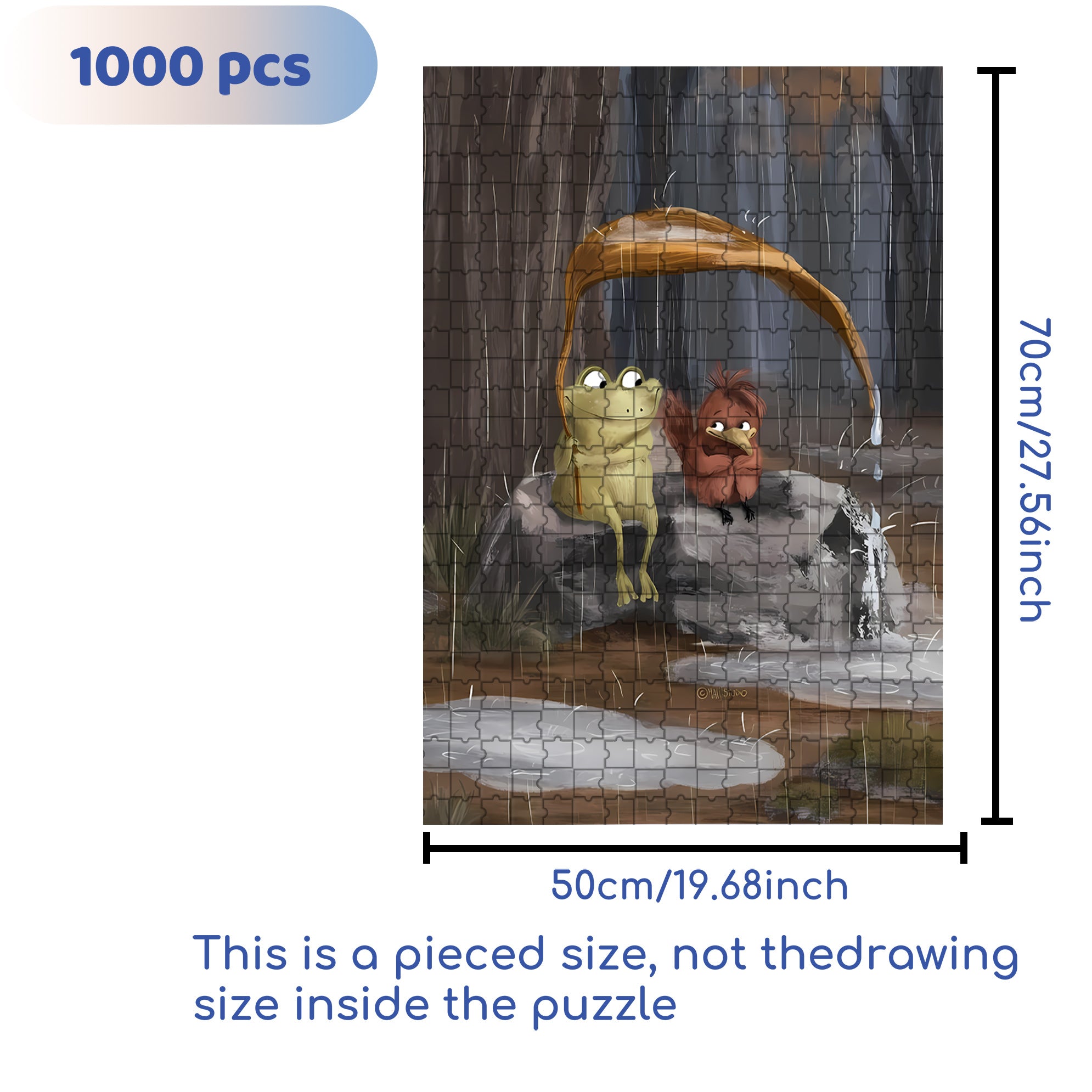 A Friend In Need 500pcs/1000pcs Jigsaw Puzzle, Scratch-Resistant, Interactive Family Game & Brain-Boosting DIY Decor, Perfect for Halloween, Christmas & New Year Gifts, Family Puzzle Game