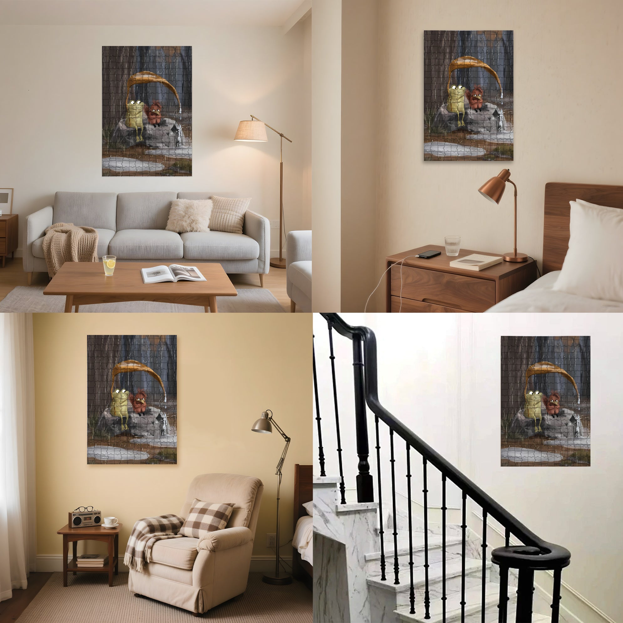 A Friend In Need 500pcs/1000pcs Jigsaw Puzzle, Scratch-Resistant, Interactive Family Game & Brain-Boosting DIY Decor, Perfect for Halloween, Christmas & New Year Gifts, Family Puzzle Game