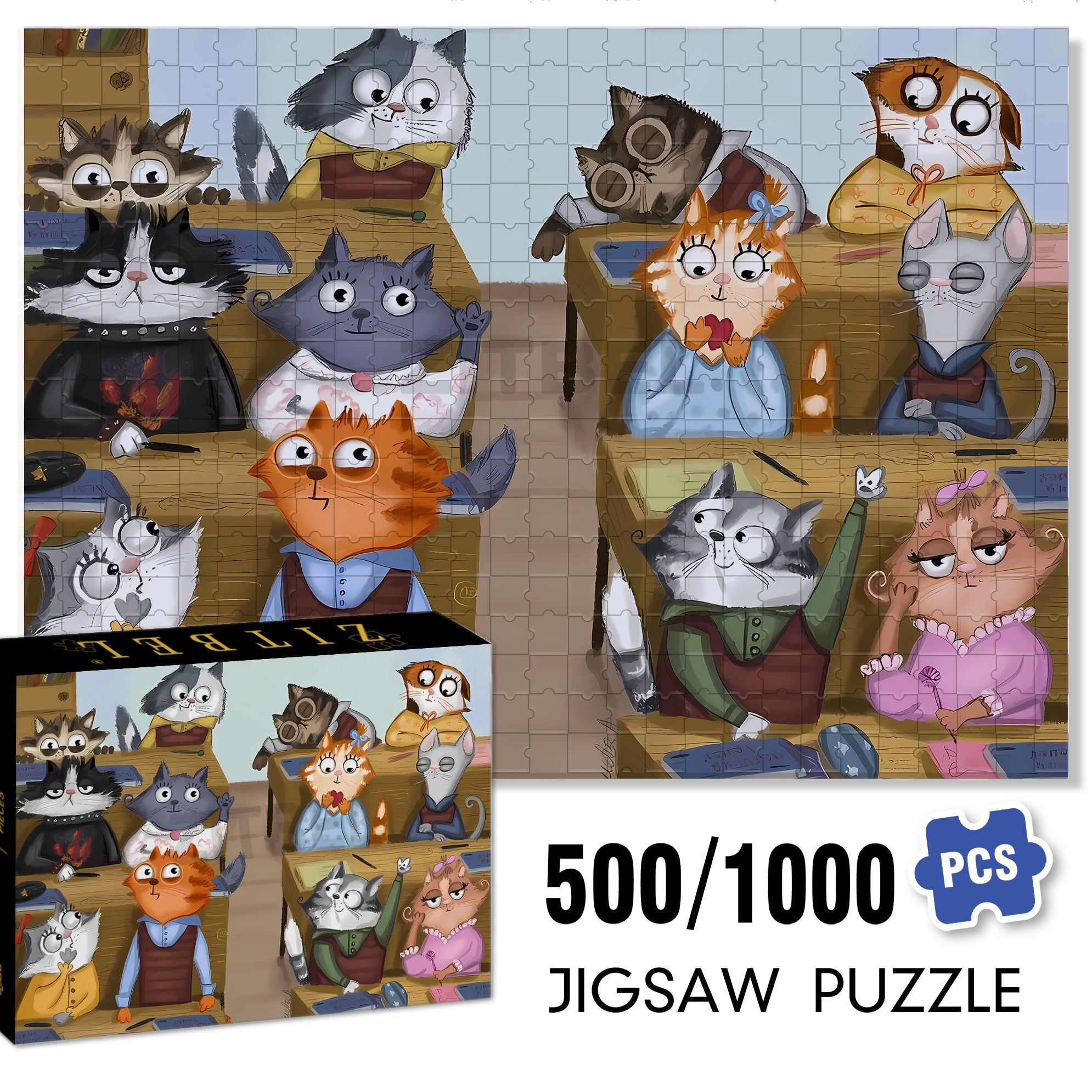 Answer The Questions 500pcs/1000pcs Jigsaw Puzzle, Scratch-Resistant, Interactive Family Game & Brain-Boosting DIY Decor, Perfect for Halloween, Christmas & New Year Gifts, Family Puzzle Game