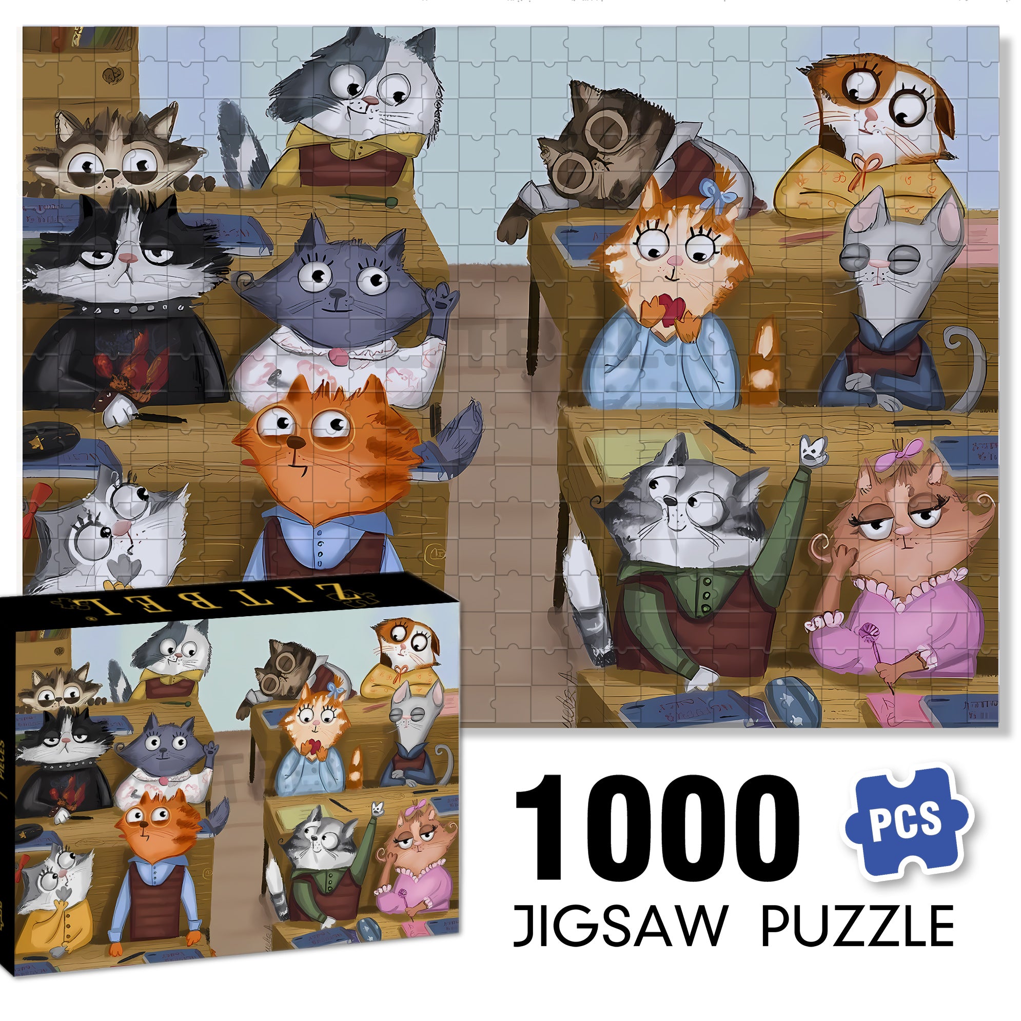 Answer The Questions 500pcs/1000pcs Jigsaw Puzzle, Scratch-Resistant, Interactive Family Game & Brain-Boosting DIY Decor, Perfect for Halloween, Christmas & New Year Gifts, Family Puzzle Game