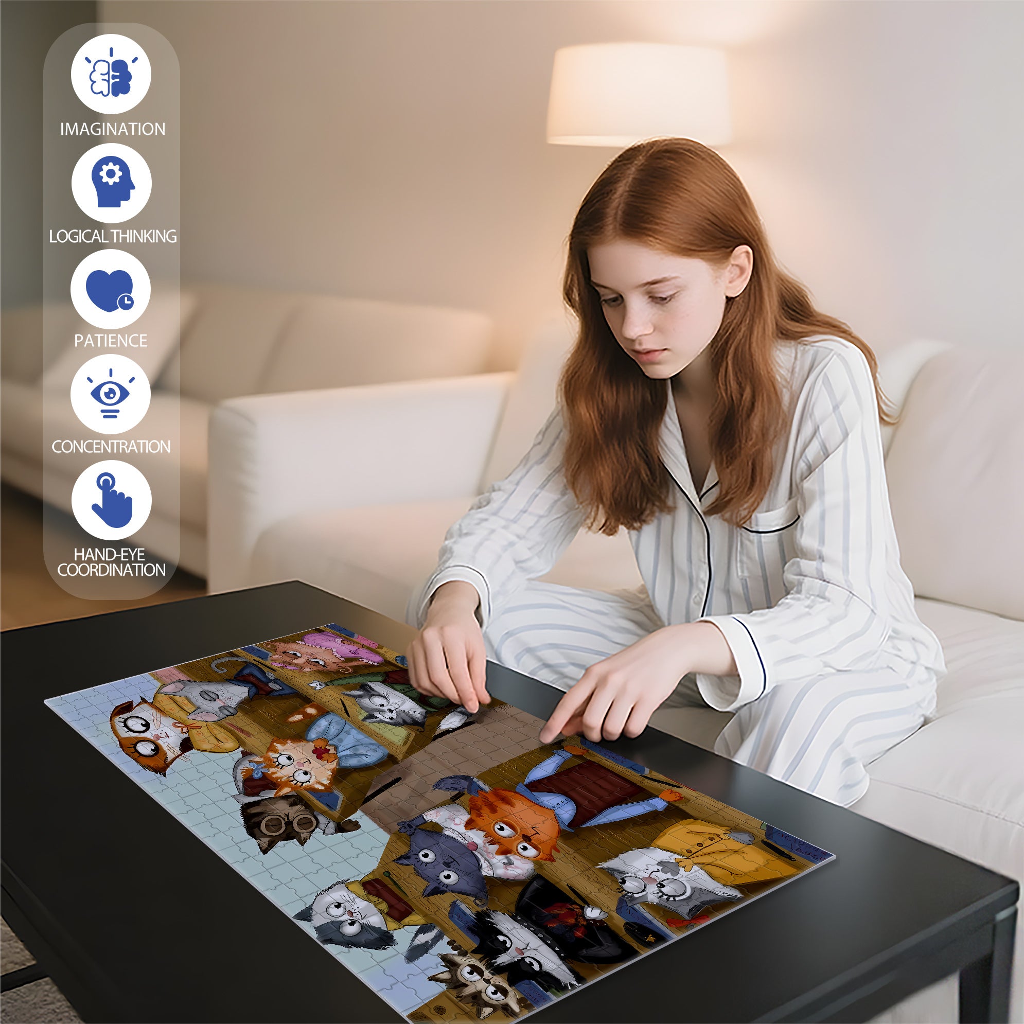 Answer The Questions 500pcs/1000pcs Jigsaw Puzzle, Scratch-Resistant, Interactive Family Game & Brain-Boosting DIY Decor, Perfect for Halloween, Christmas & New Year Gifts, Family Puzzle Game