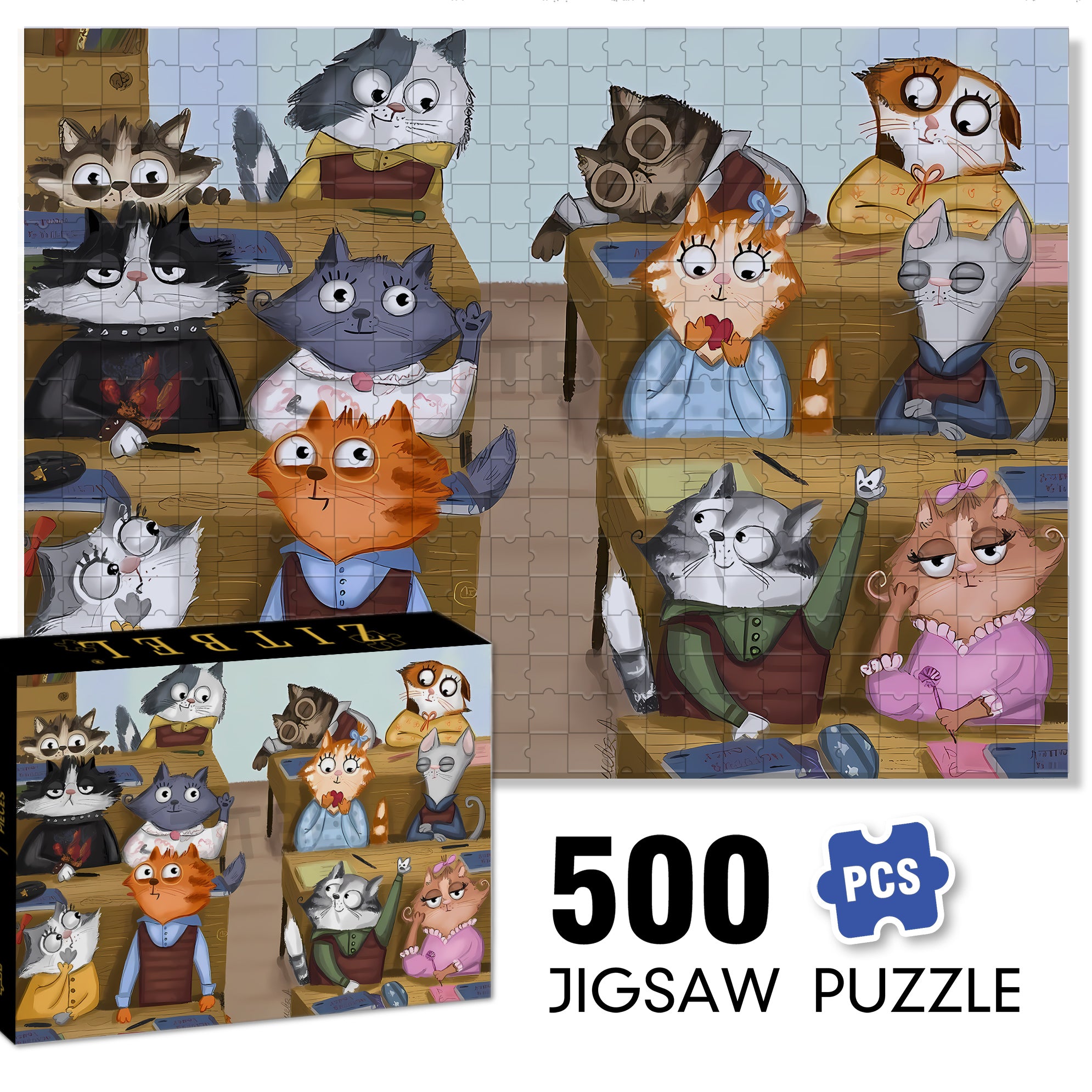 Answer The Questions 500pcs/1000pcs Jigsaw Puzzle, Scratch-Resistant, Interactive Family Game & Brain-Boosting DIY Decor, Perfect for Halloween, Christmas & New Year Gifts, Family Puzzle Game