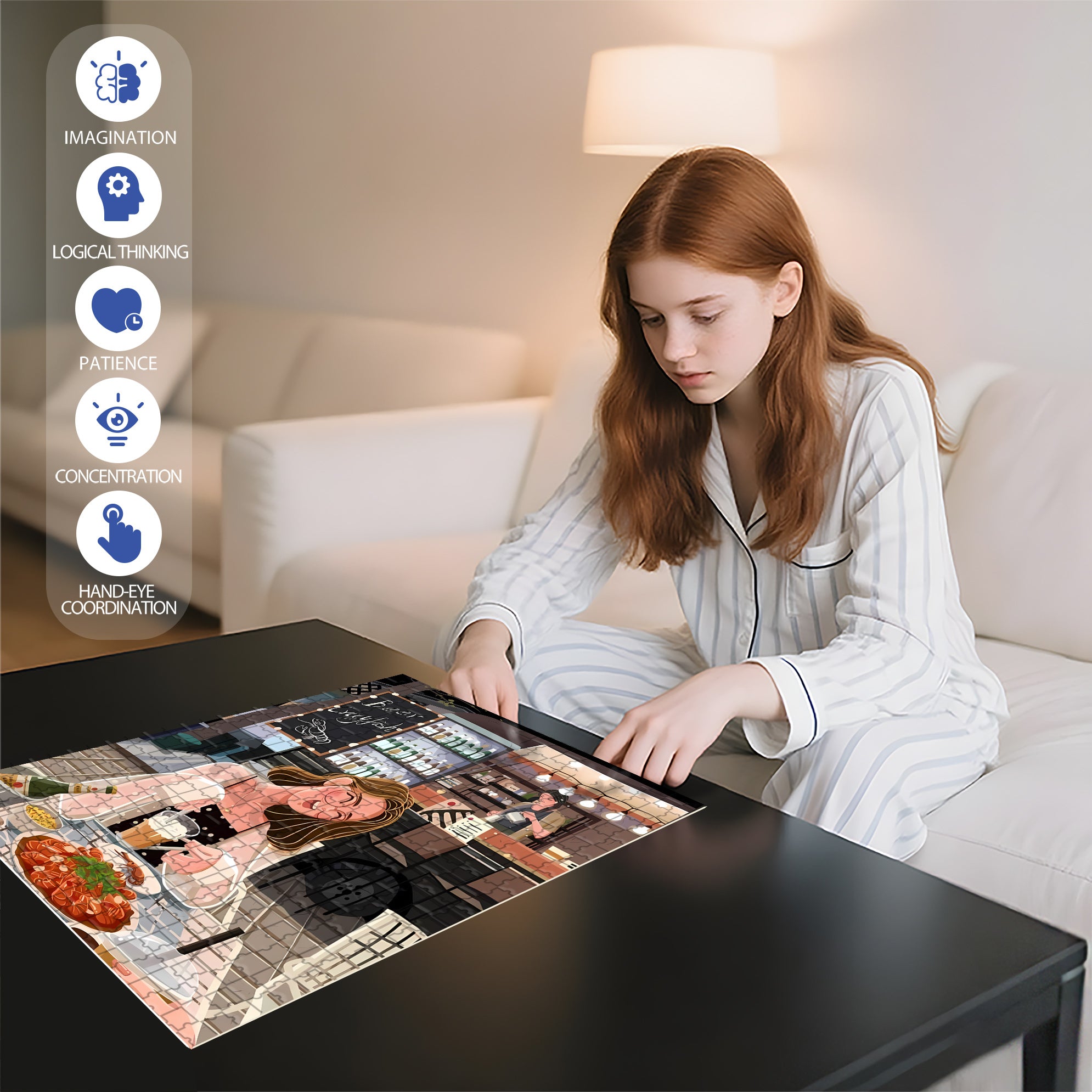 Beer Crayfish 500pcs/1000pcs Jigsaw Puzzle, Scratch-Resistant, Interactive Family Game & Brain-Boosting DIY Decor, Perfect for Halloween, Christmas & New Year Gifts, Family Puzzle Game