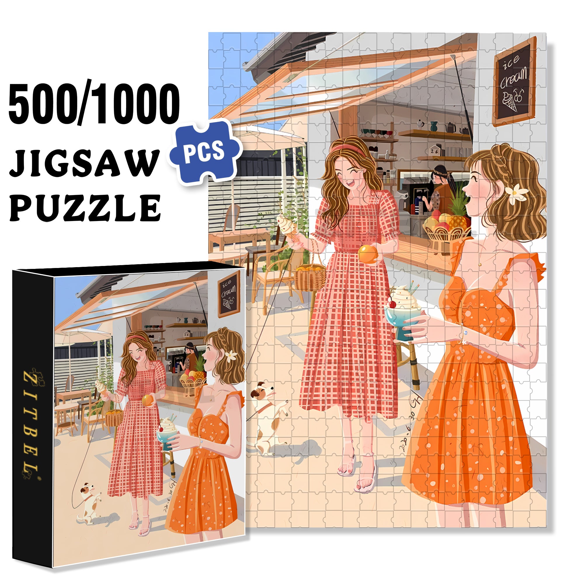 Best Friend 500pcs/1000pcs Jigsaw Puzzle, Scratch-Resistant, Interactive Family Game & Brain-Boosting DIY Decor, Perfect for Halloween, Christmas & New Year Gifts, Family Puzzle Game