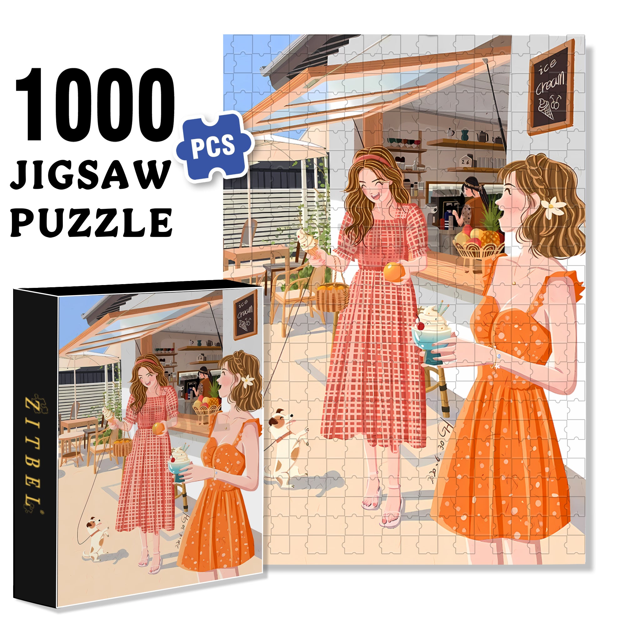 Best Friend 500pcs/1000pcs Jigsaw Puzzle, Scratch-Resistant, Interactive Family Game & Brain-Boosting DIY Decor, Perfect for Halloween, Christmas & New Year Gifts, Family Puzzle Game