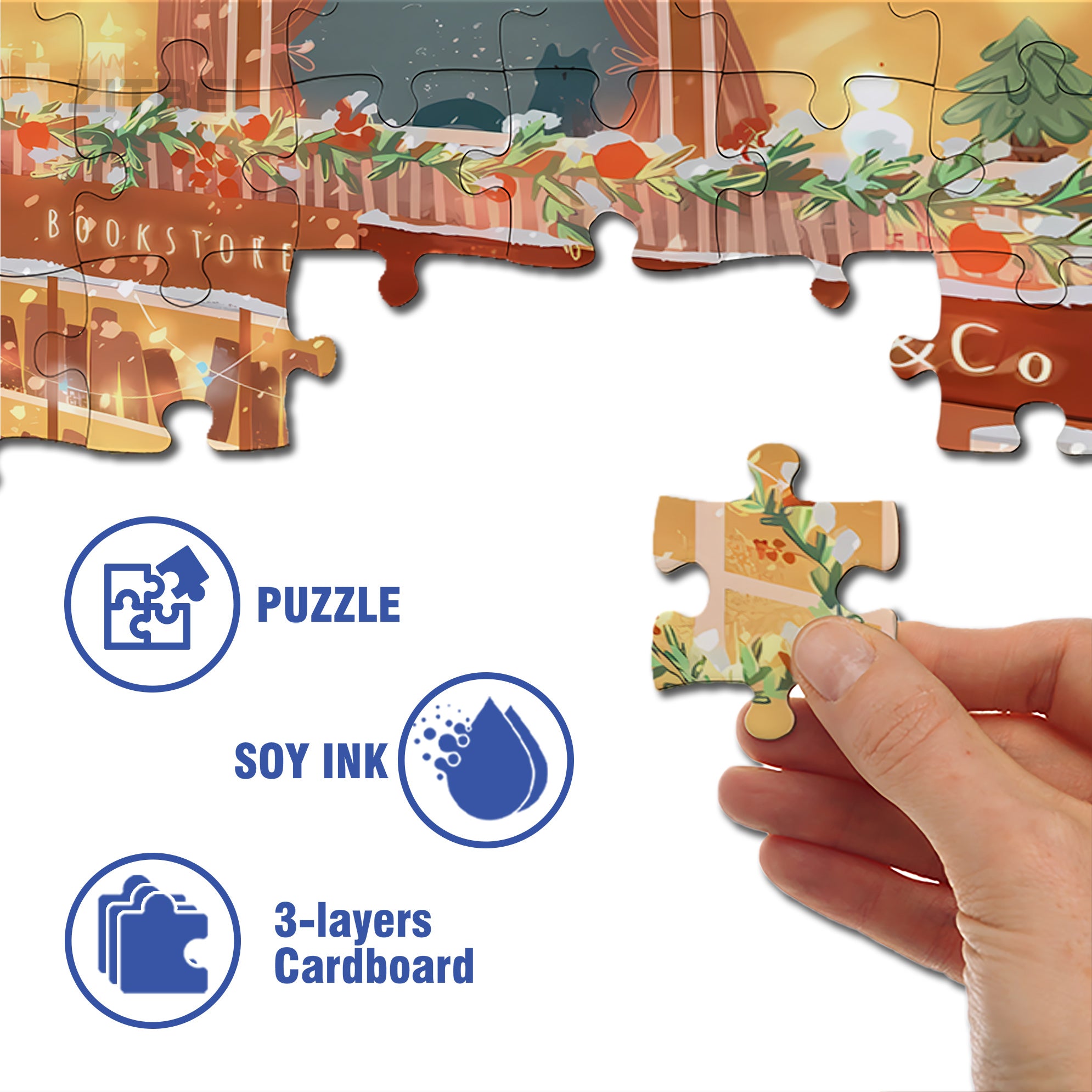 Christmas Little Elf 500pcs/1000pcs Jigsaw Puzzle, Scratch-Resistant, Interactive Family Game & Brain-Boosting DIY Decor, Perfect for Halloween, Christmas & New Year Gifts, Family Puzzle Game