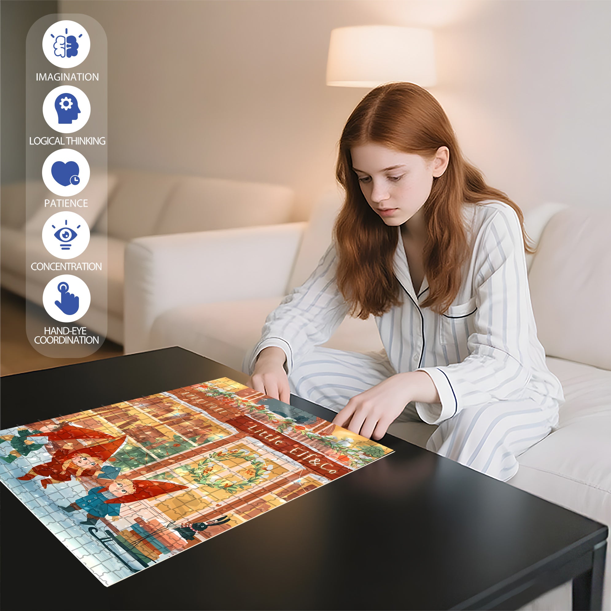 Christmas Little Elf 500pcs/1000pcs Jigsaw Puzzle, Scratch-Resistant, Interactive Family Game & Brain-Boosting DIY Decor, Perfect for Halloween, Christmas & New Year Gifts, Family Puzzle Game